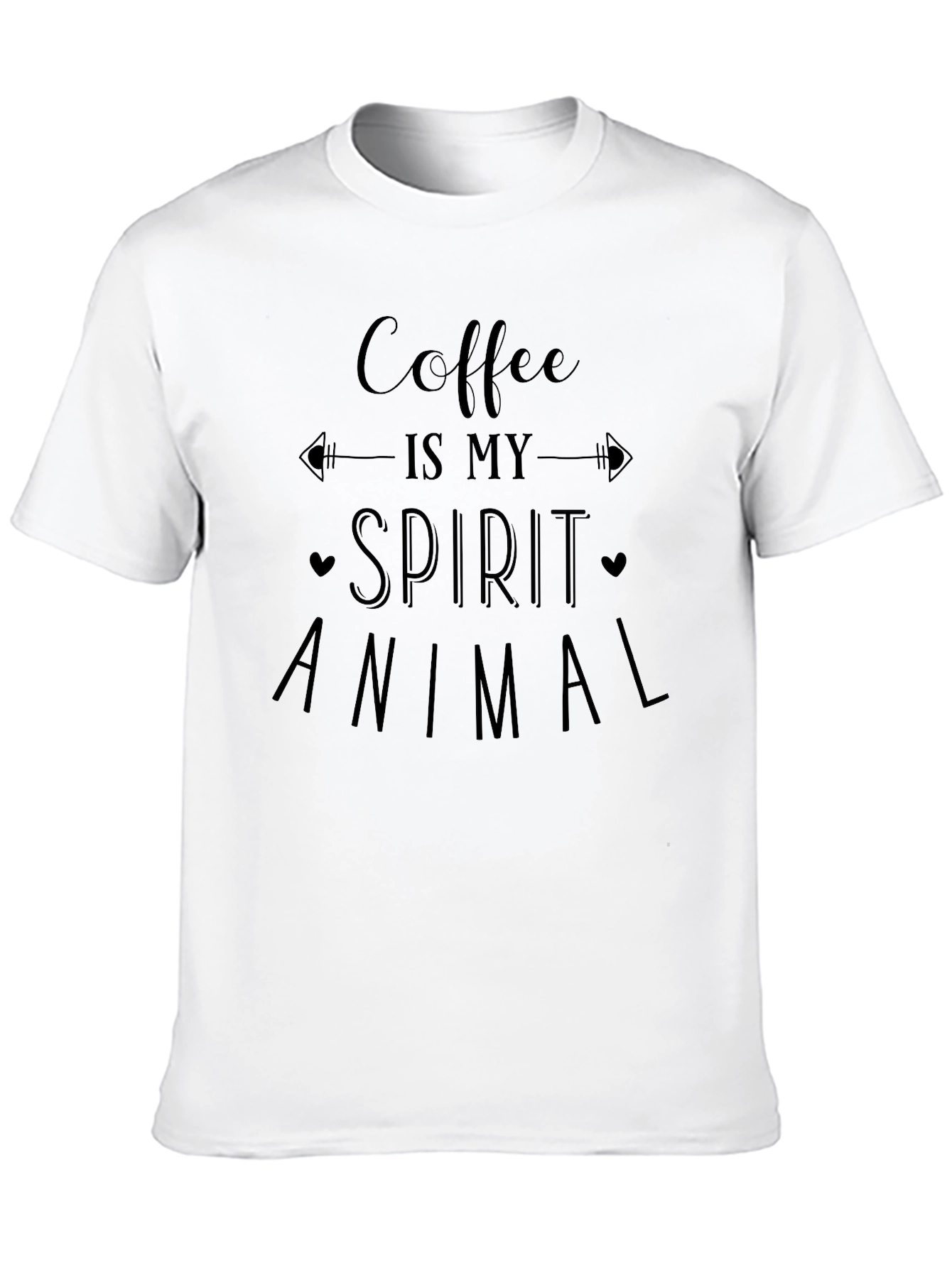 Coffee is My Spirit Animal Graphic Tee - Black