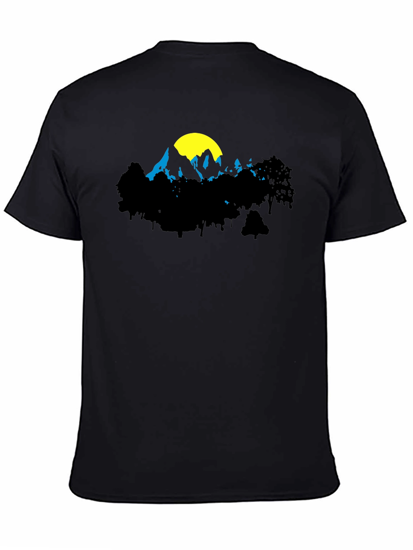 Mountain Silhouette Graphic Tee - Black