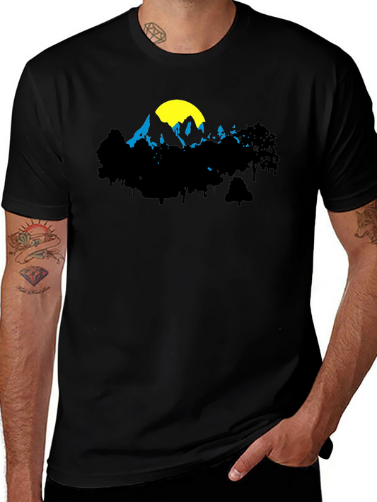 Mountain Silhouette Graphic Tee - Black