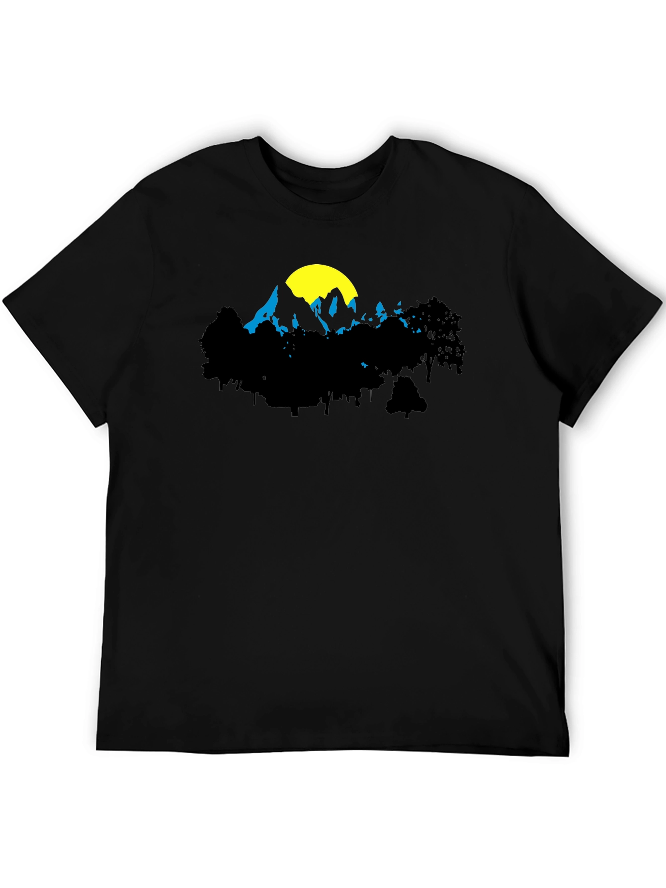 Mountain Silhouette Graphic Tee - Black