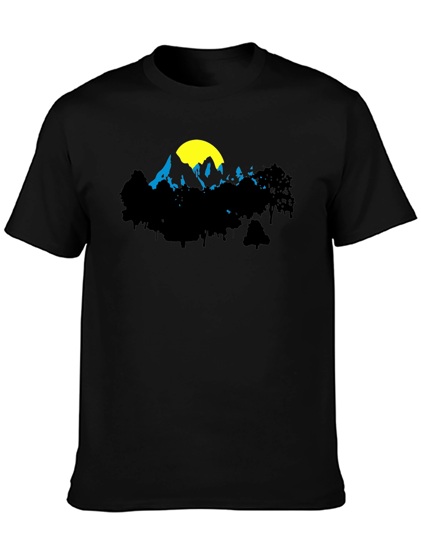 Mountain Silhouette Graphic Tee - Black