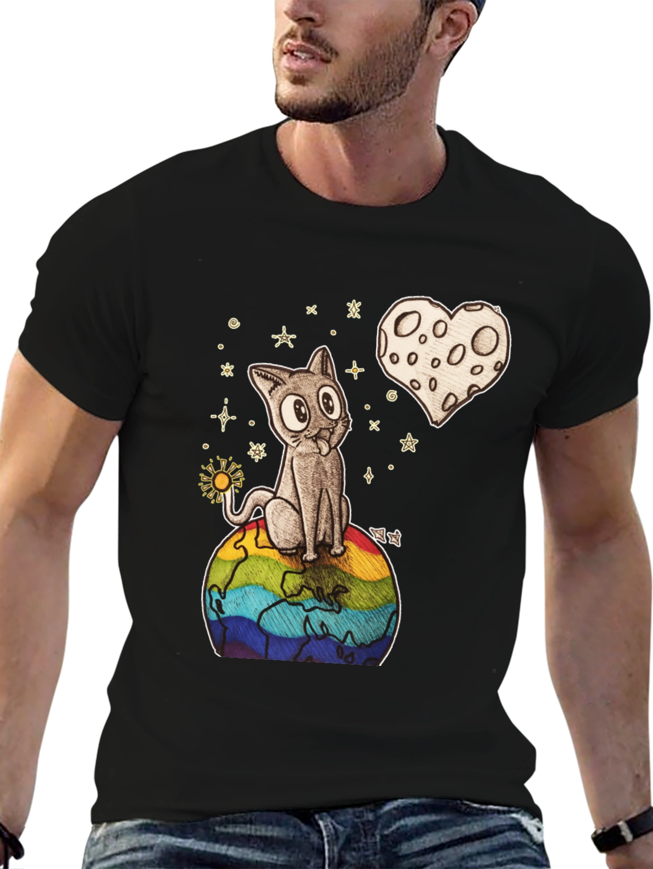 Cat on Earth Graphic Tee