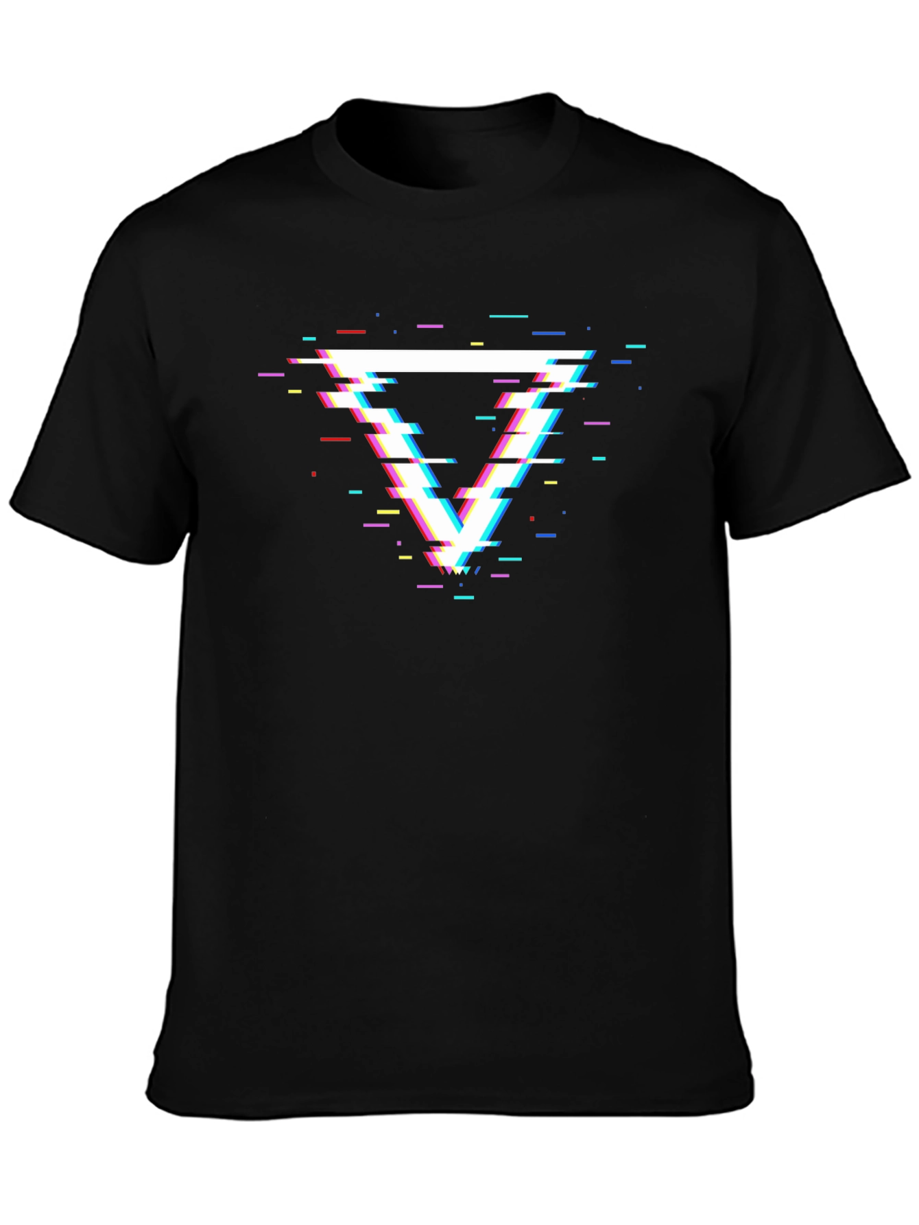 Glitch Triangle Graphic T-Shirt - Modern Style