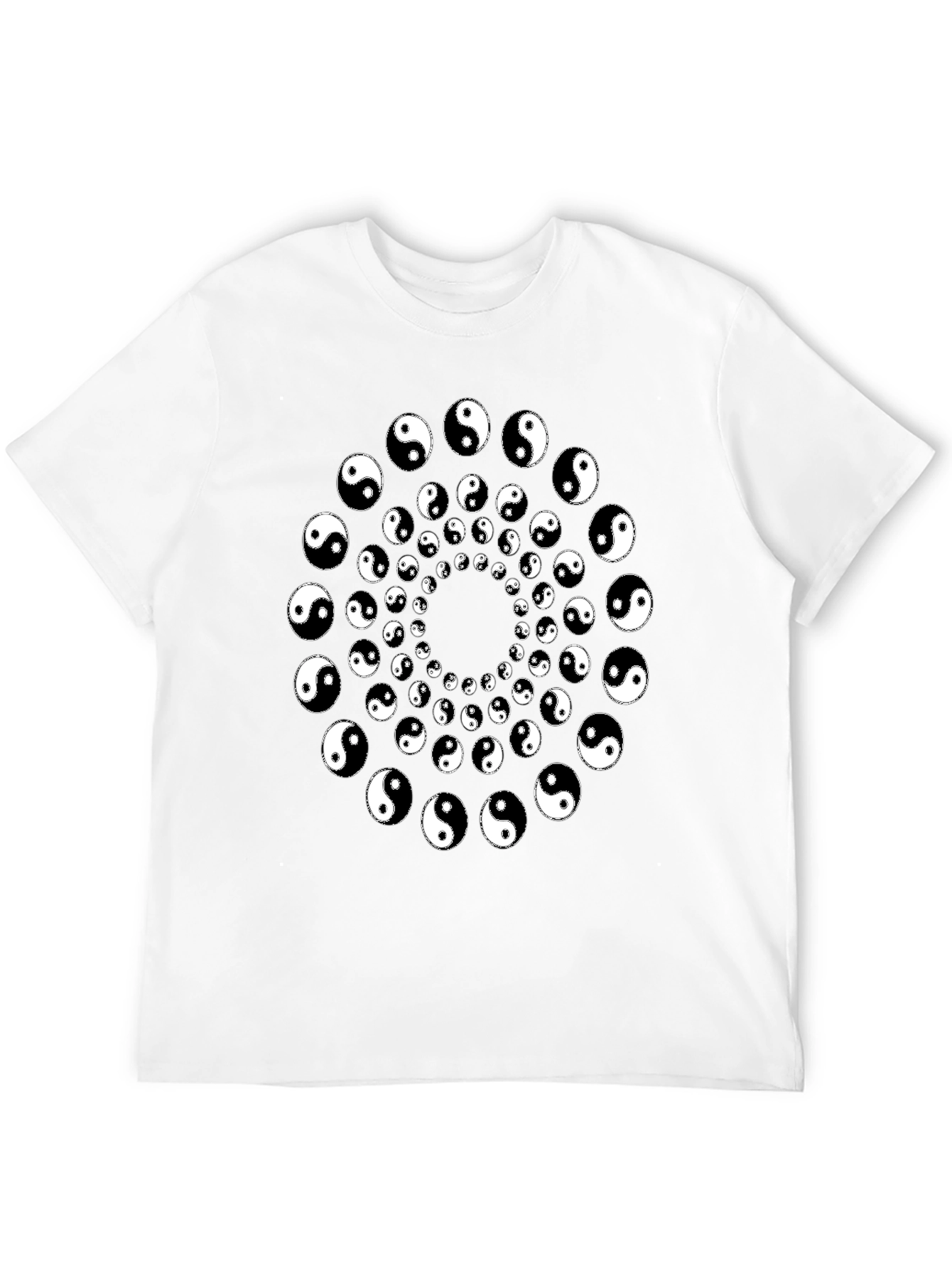 Yin Yang Spiral Graphic Tee - Black