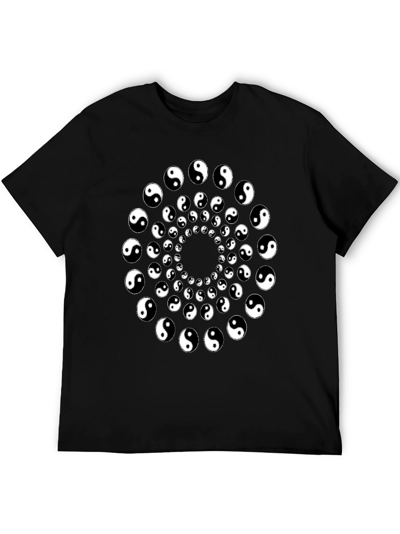 Yin Yang Spiral Graphic Tee - Black