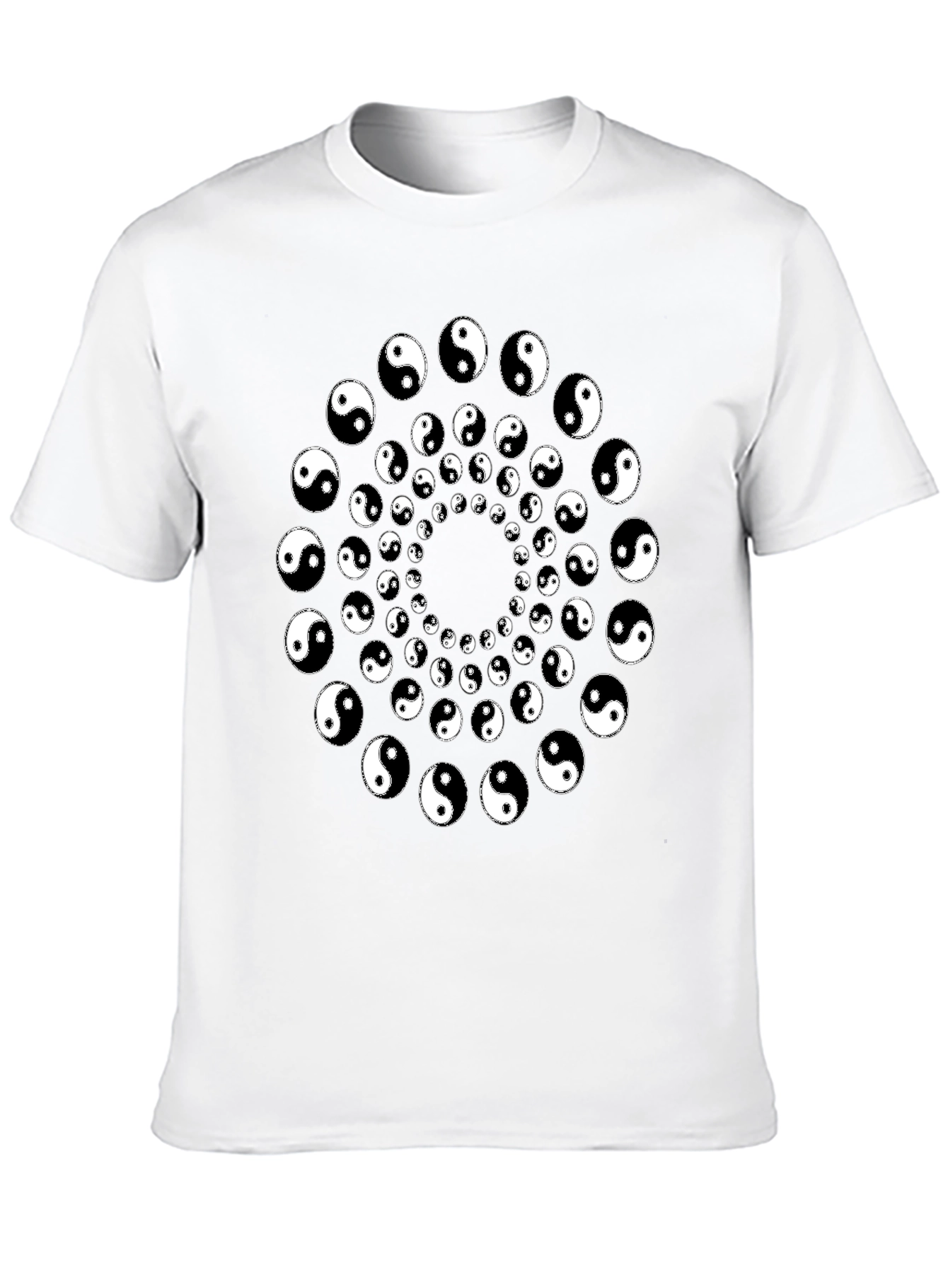 Yin Yang Spiral Graphic Tee - Black