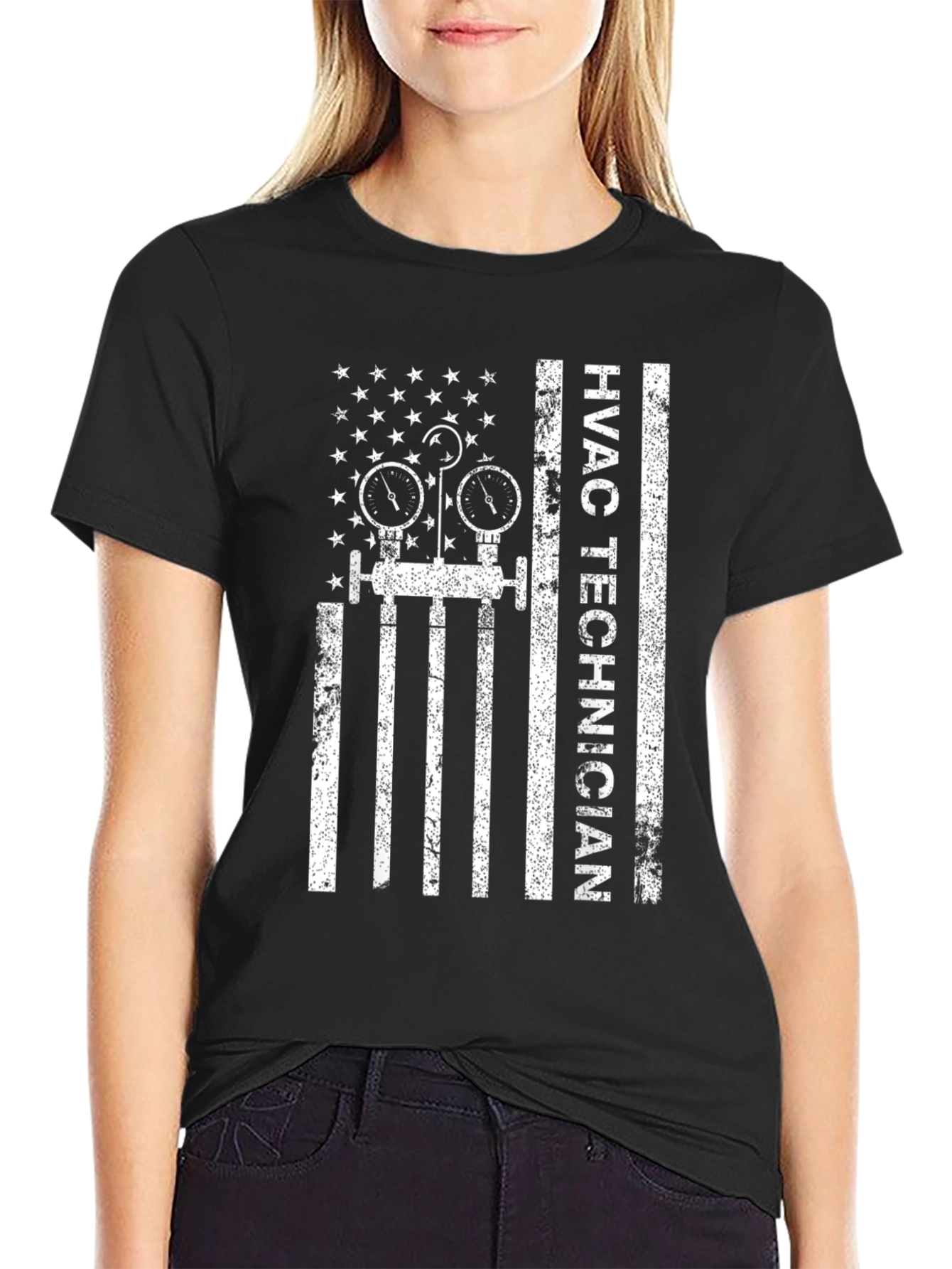 HVAC Technician American Flag T-Shirt