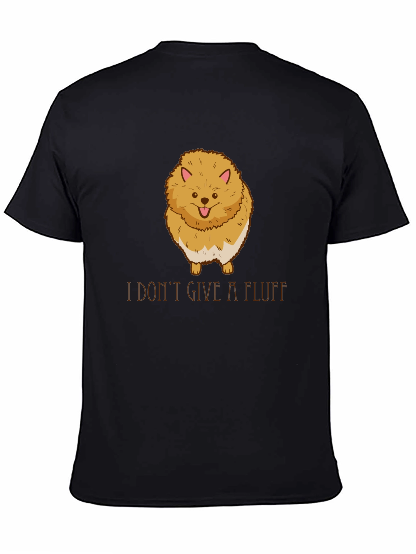 Funny Pomeranian I Dont Give A Fluff Black T-Shirt