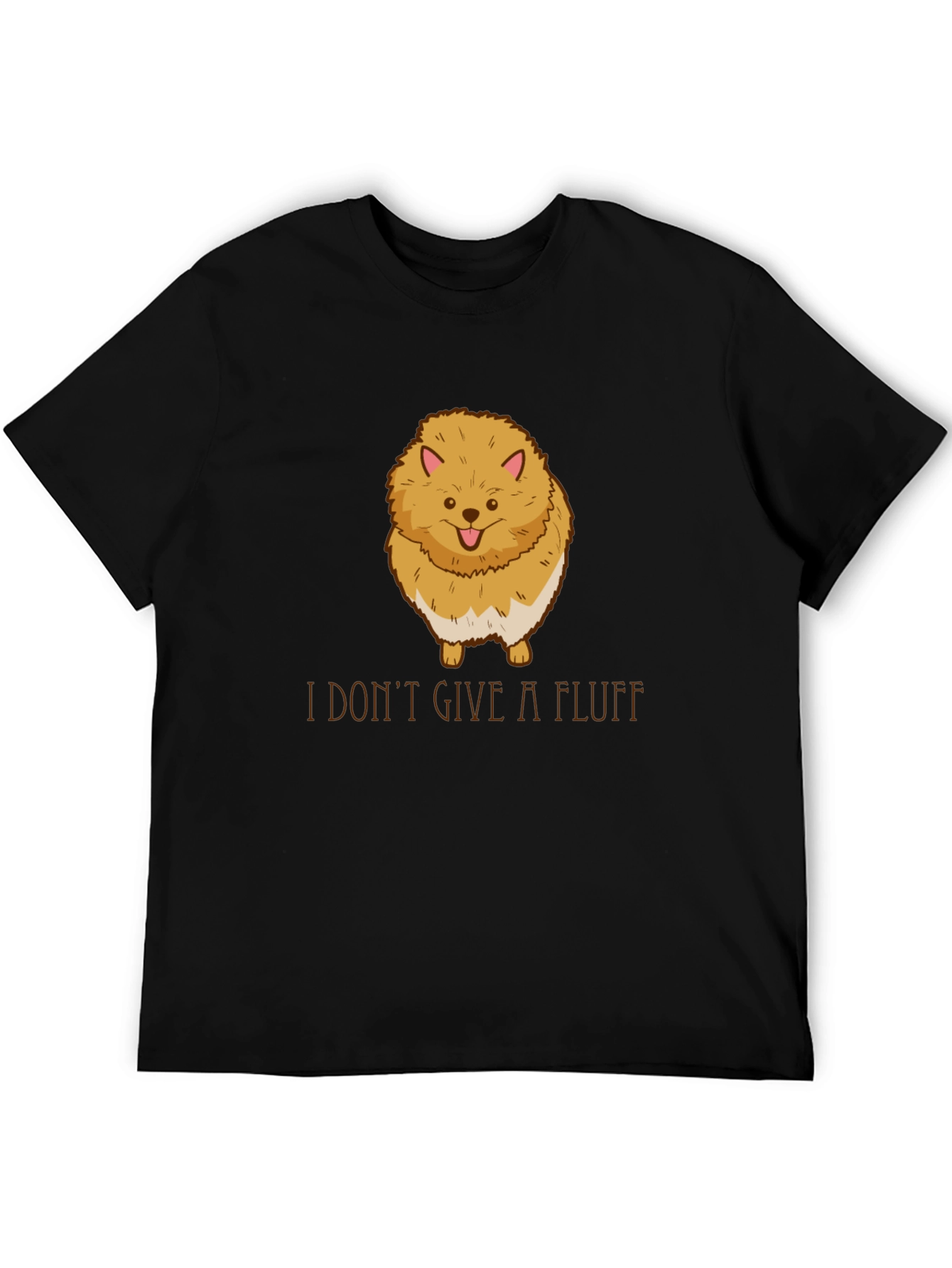 Funny Pomeranian I Dont Give A Fluff Black T-Shirt