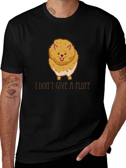 Funny Pomeranian I Dont Give A Fluff Black T-Shirt
