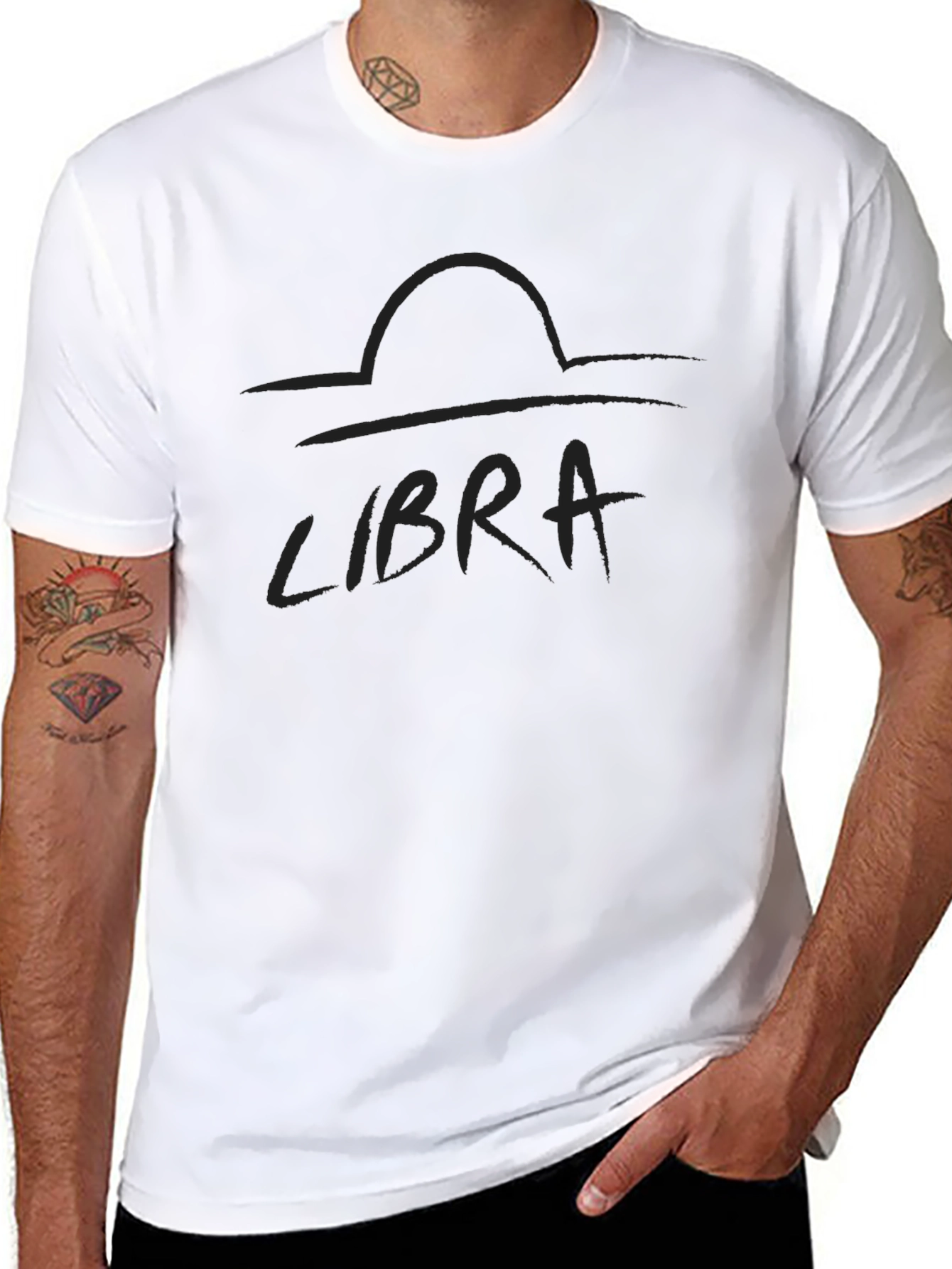 Libra Zodiac Black Graphic Tee