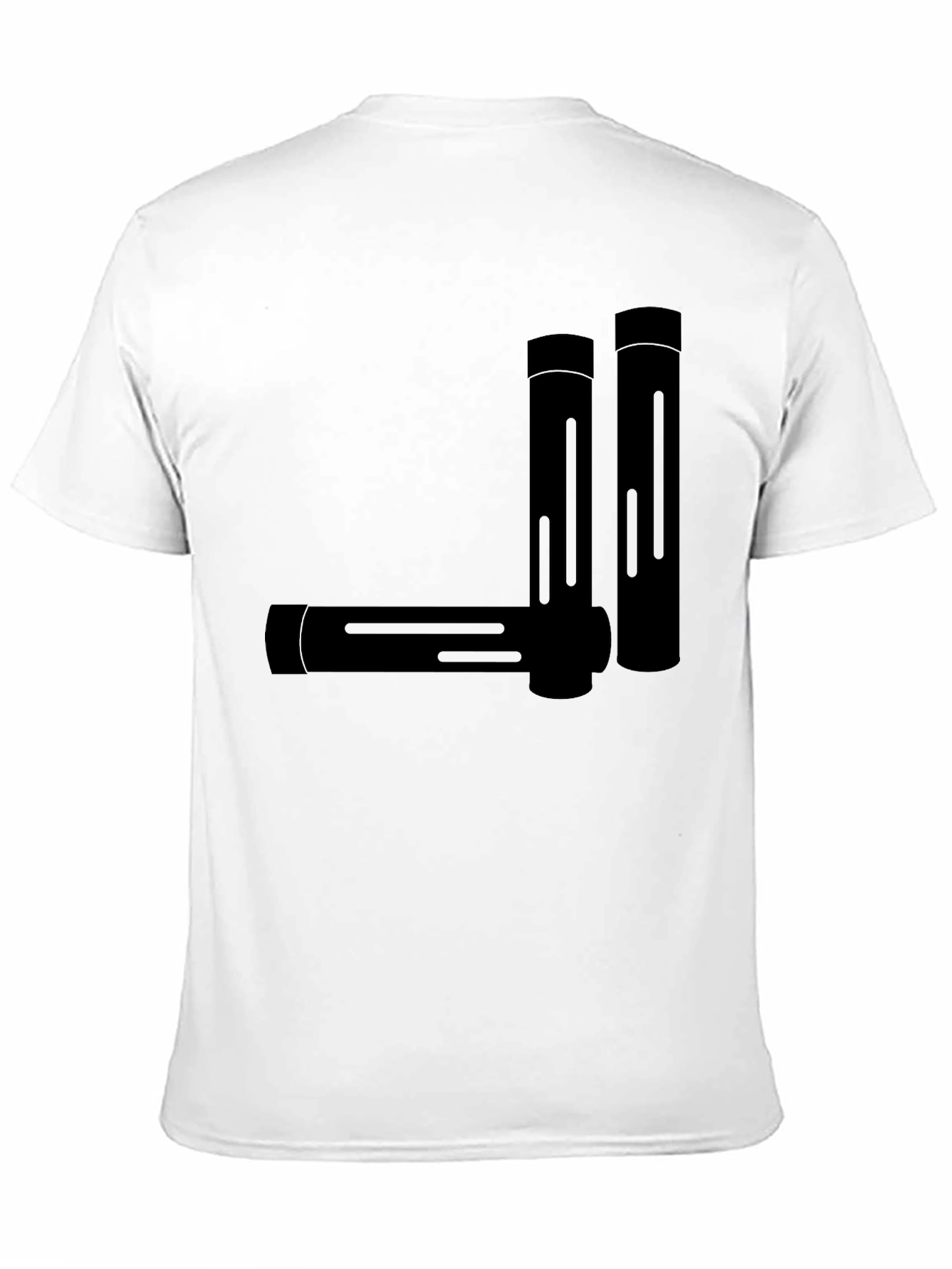 Minimalist Geometric Tubes Black T-Shirt