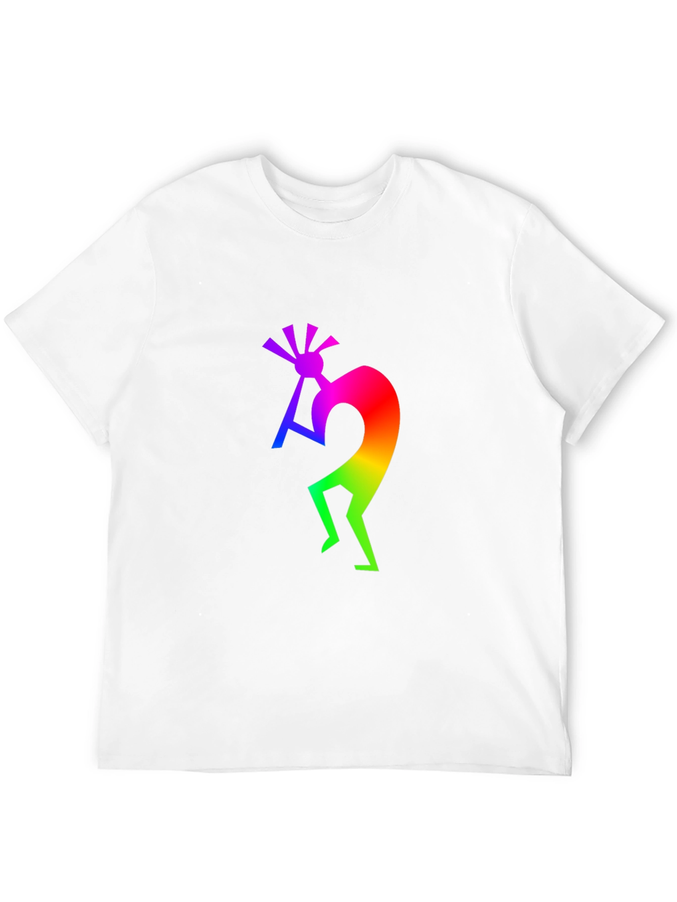 Rainbow Kokopelli Black T-Shirt