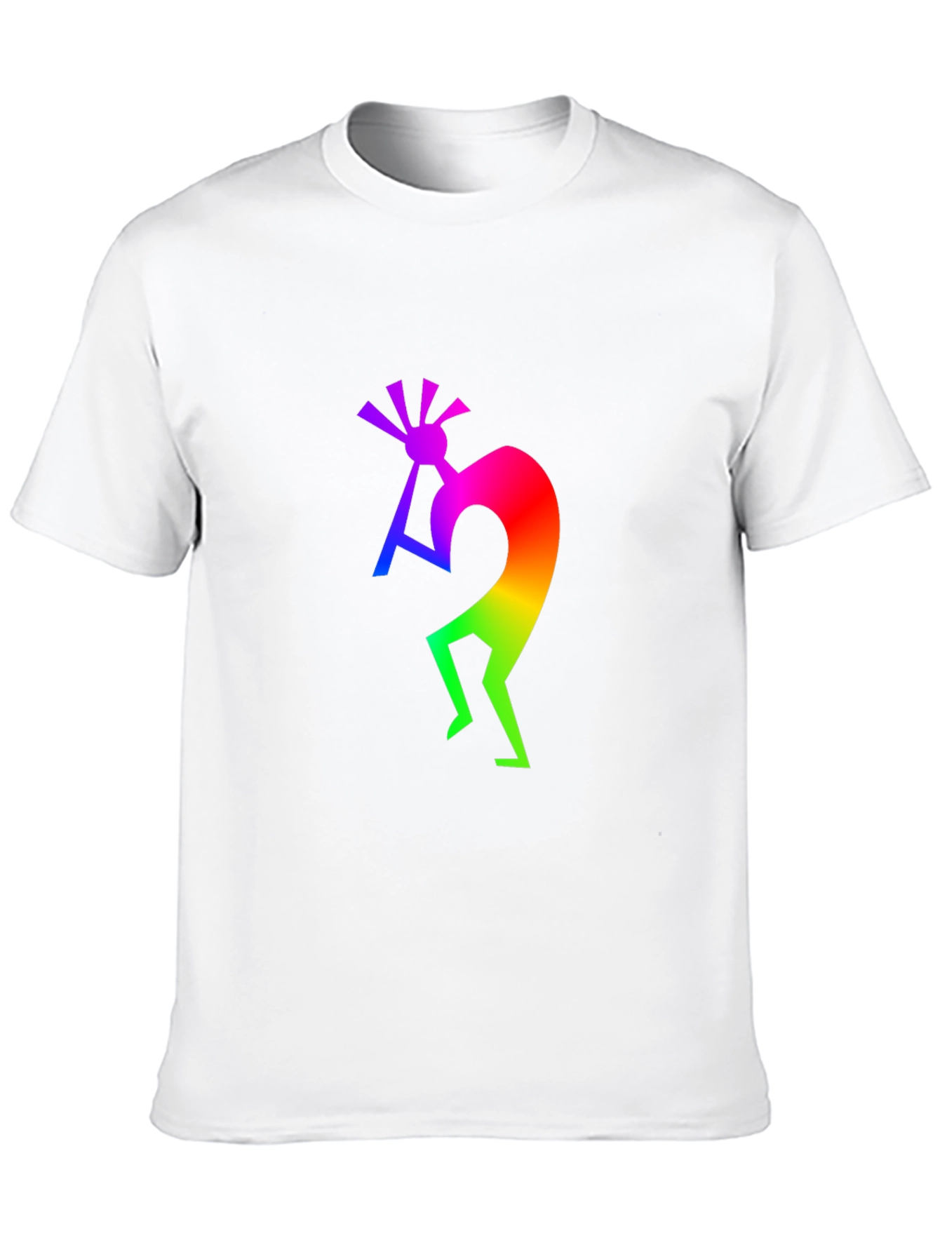 Rainbow Kokopelli Black T-Shirt