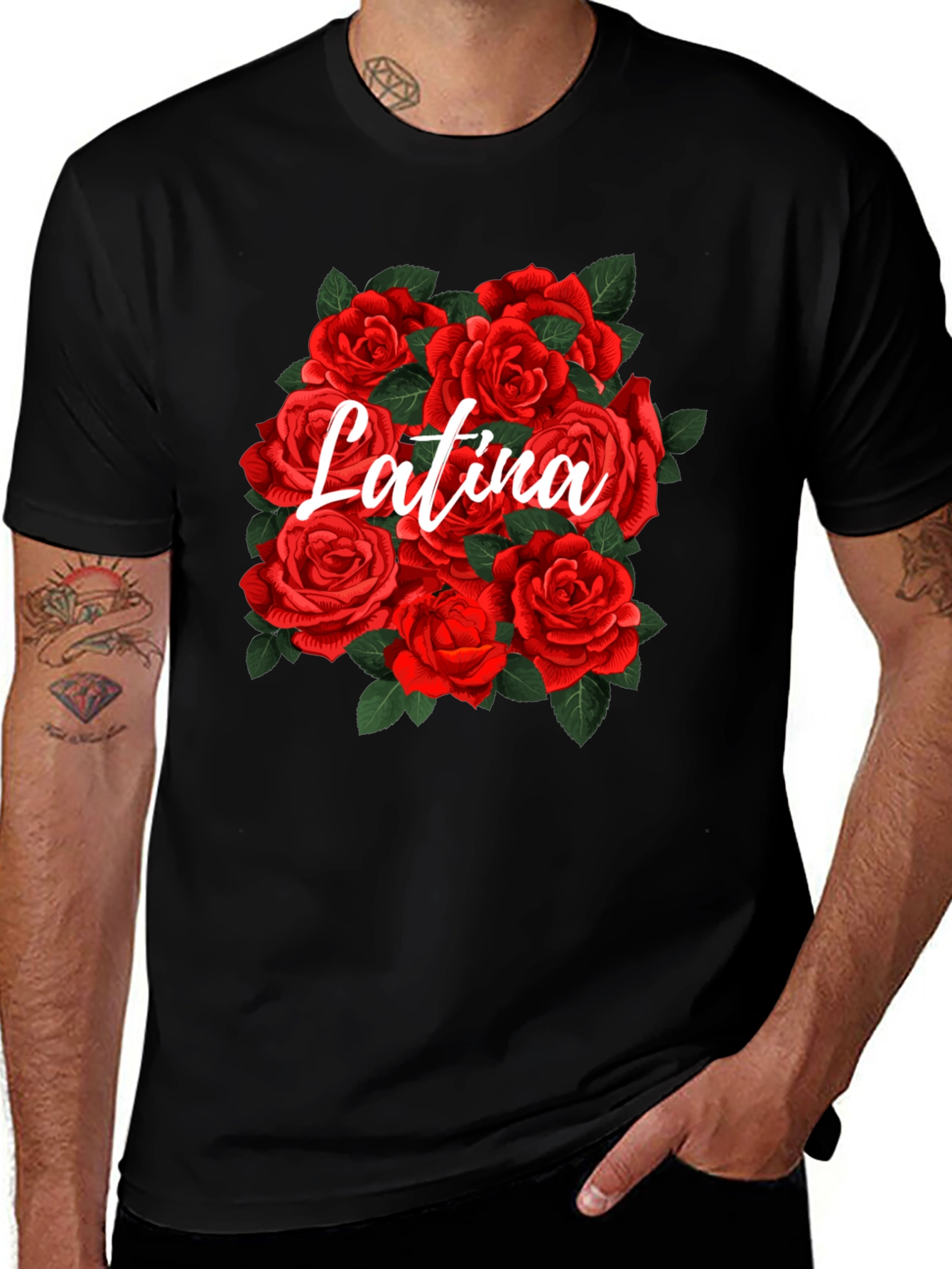 Latina Roses Graphic T-Shirt - Floral Pride Tee