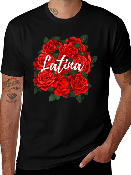 Latina Roses Graphic T-Shirt - Floral Pride Tee