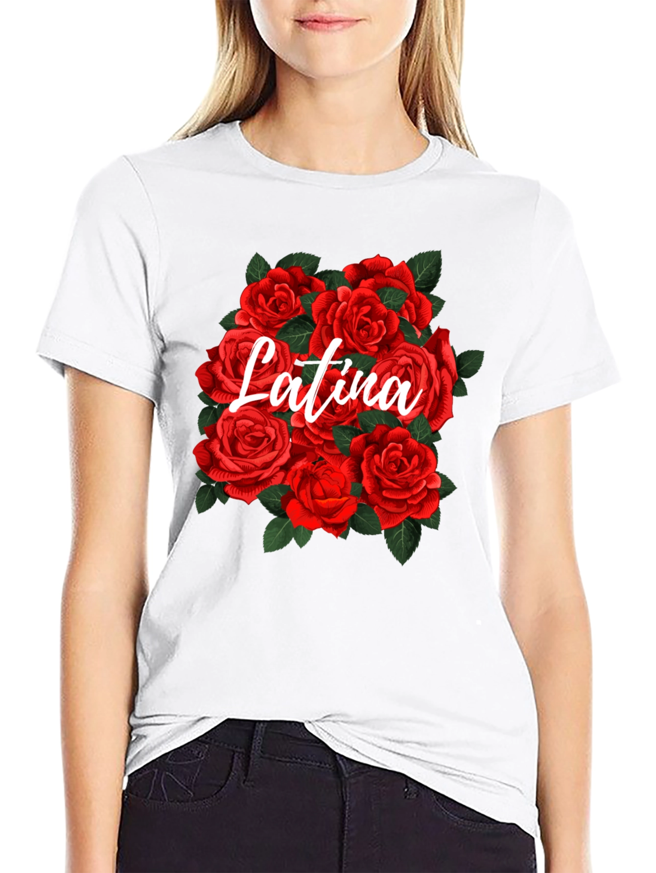 Latina Roses Graphic T-Shirt - Floral Pride Tee