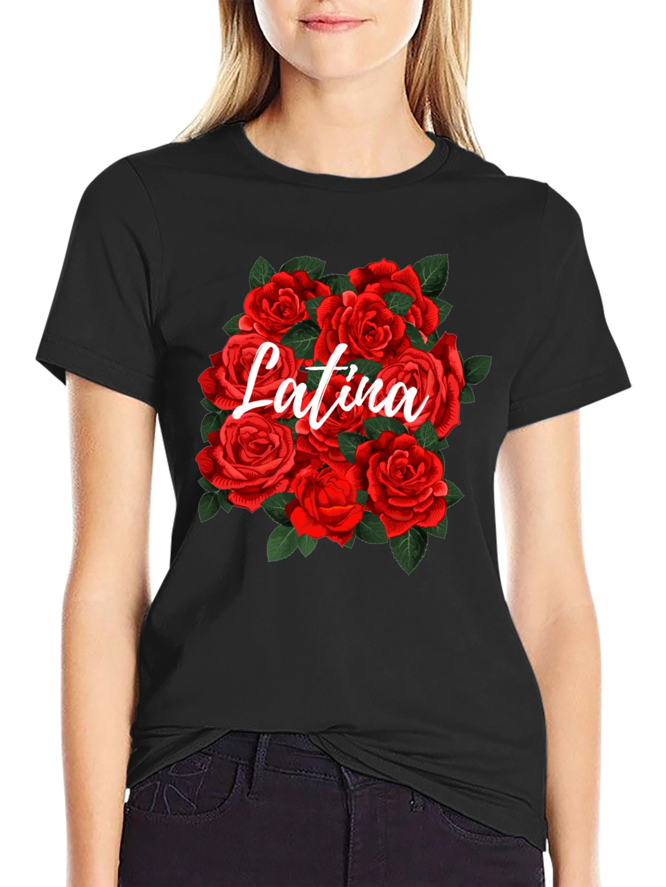 Latina Roses Graphic T-Shirt - Floral Pride Tee