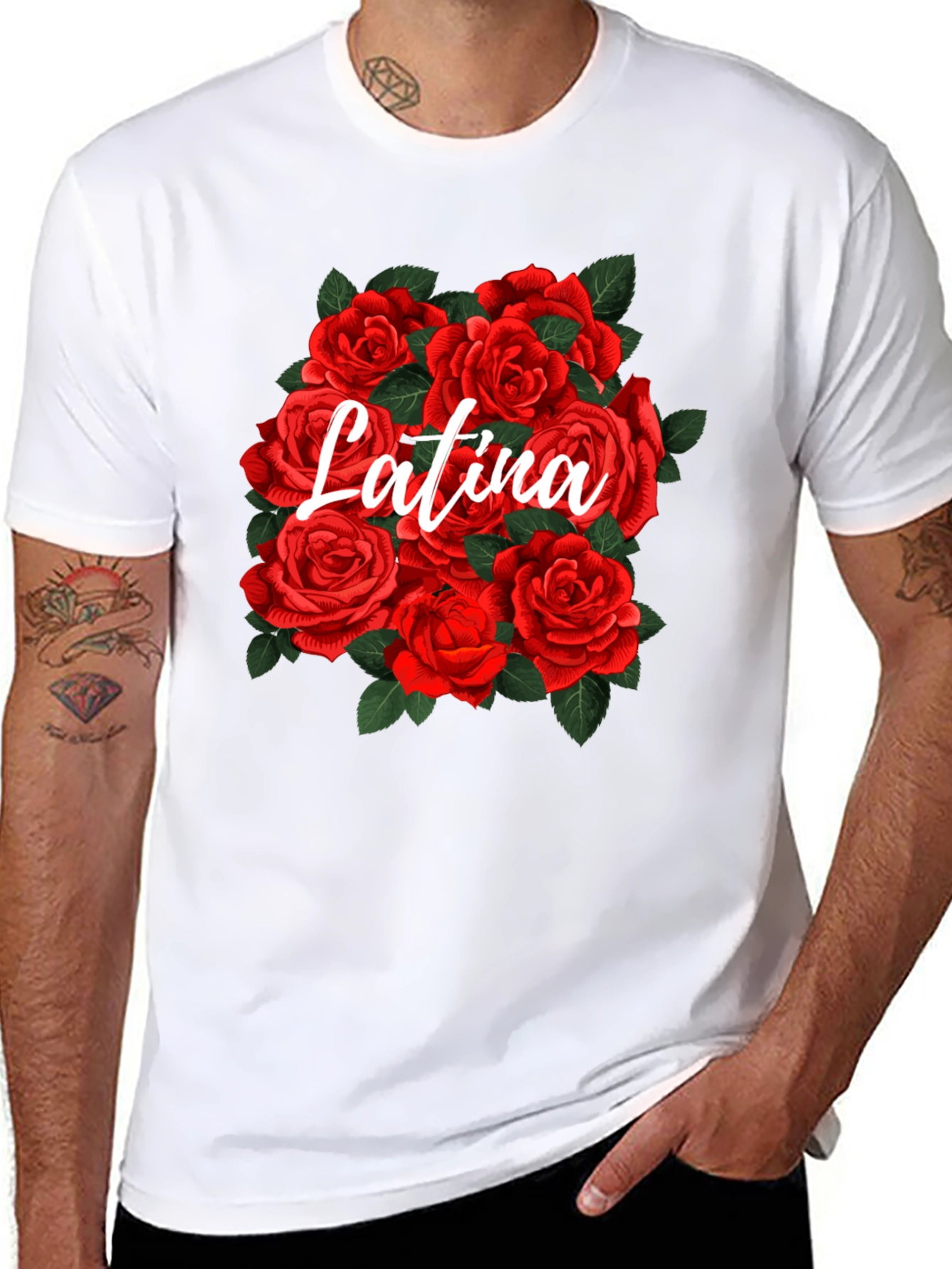 Latina Roses Graphic T-Shirt - Floral Pride Tee