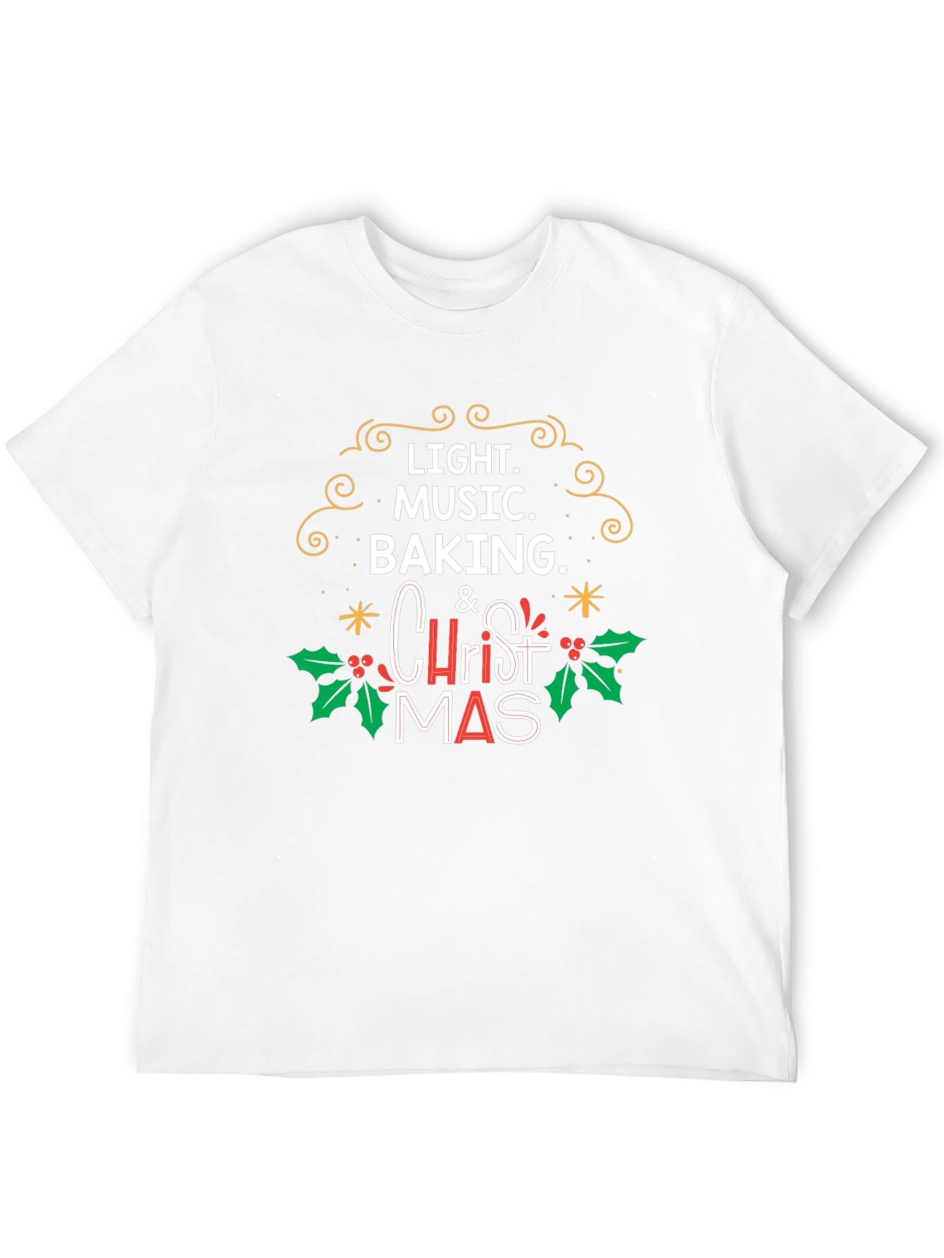 Christmas Light Music Baking T-Shirt