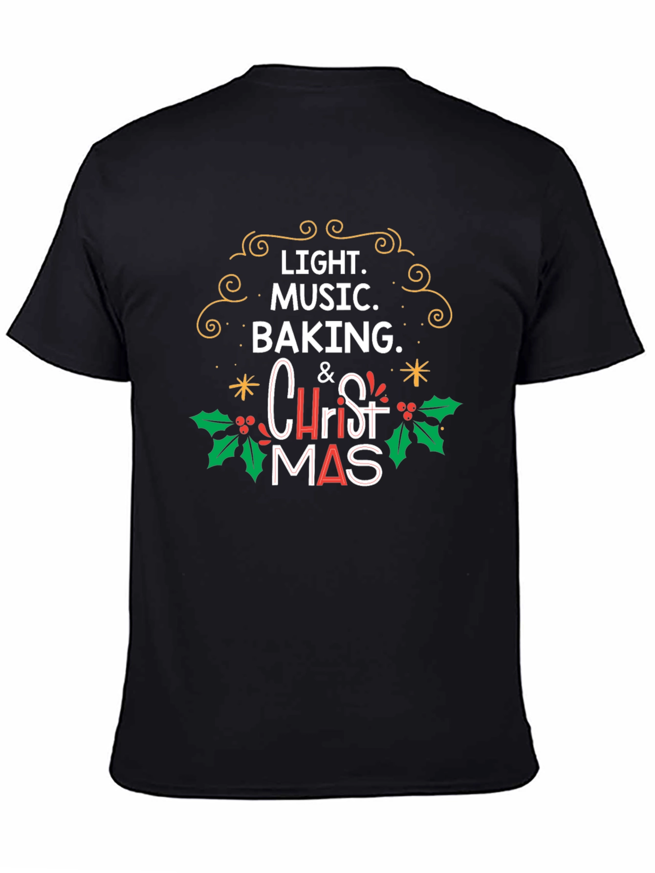 Christmas Light Music Baking T-Shirt