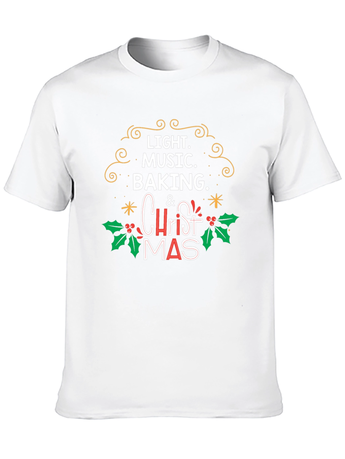 Christmas Light Music Baking T-Shirt