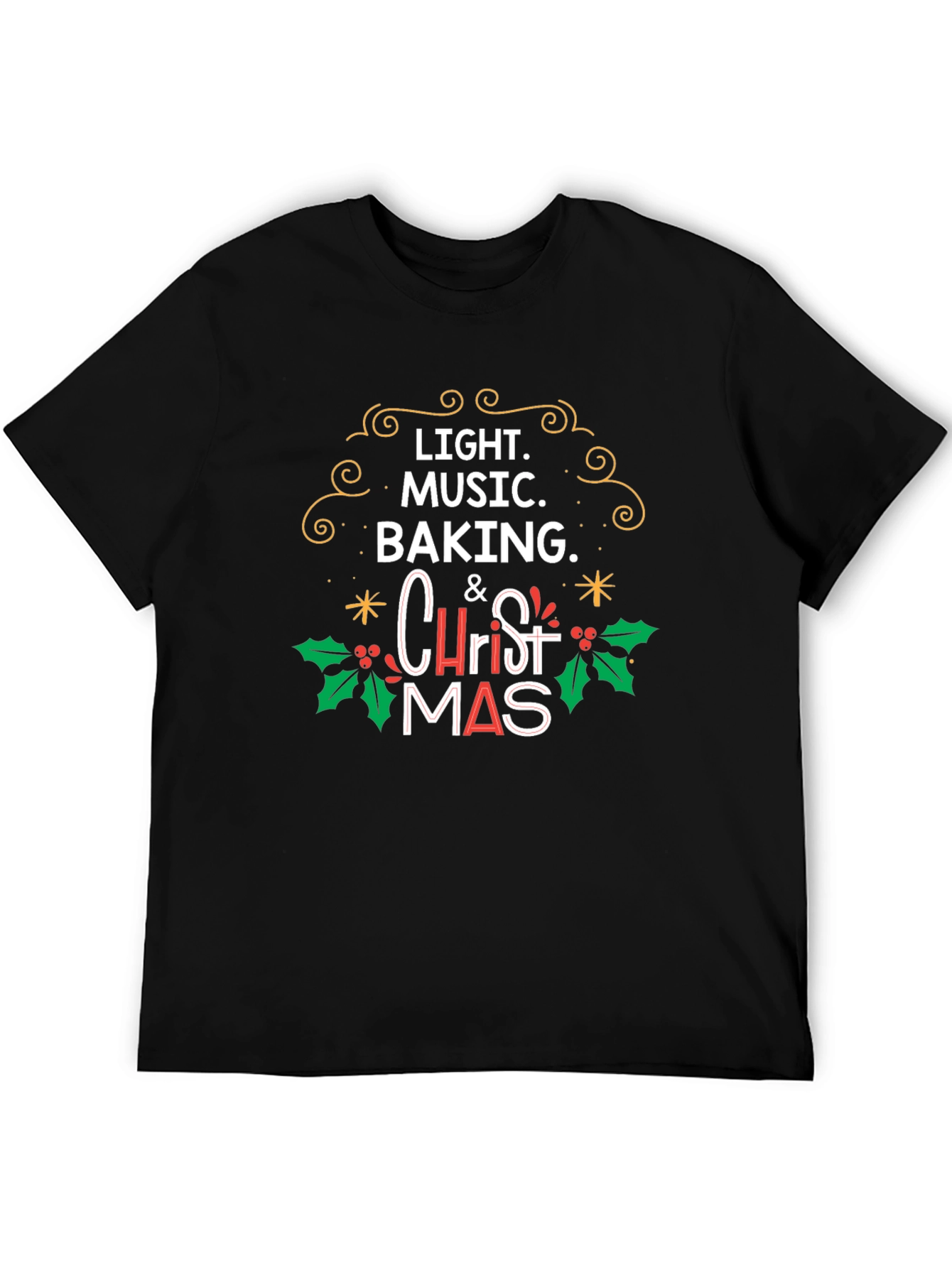 Christmas Light Music Baking T-Shirt