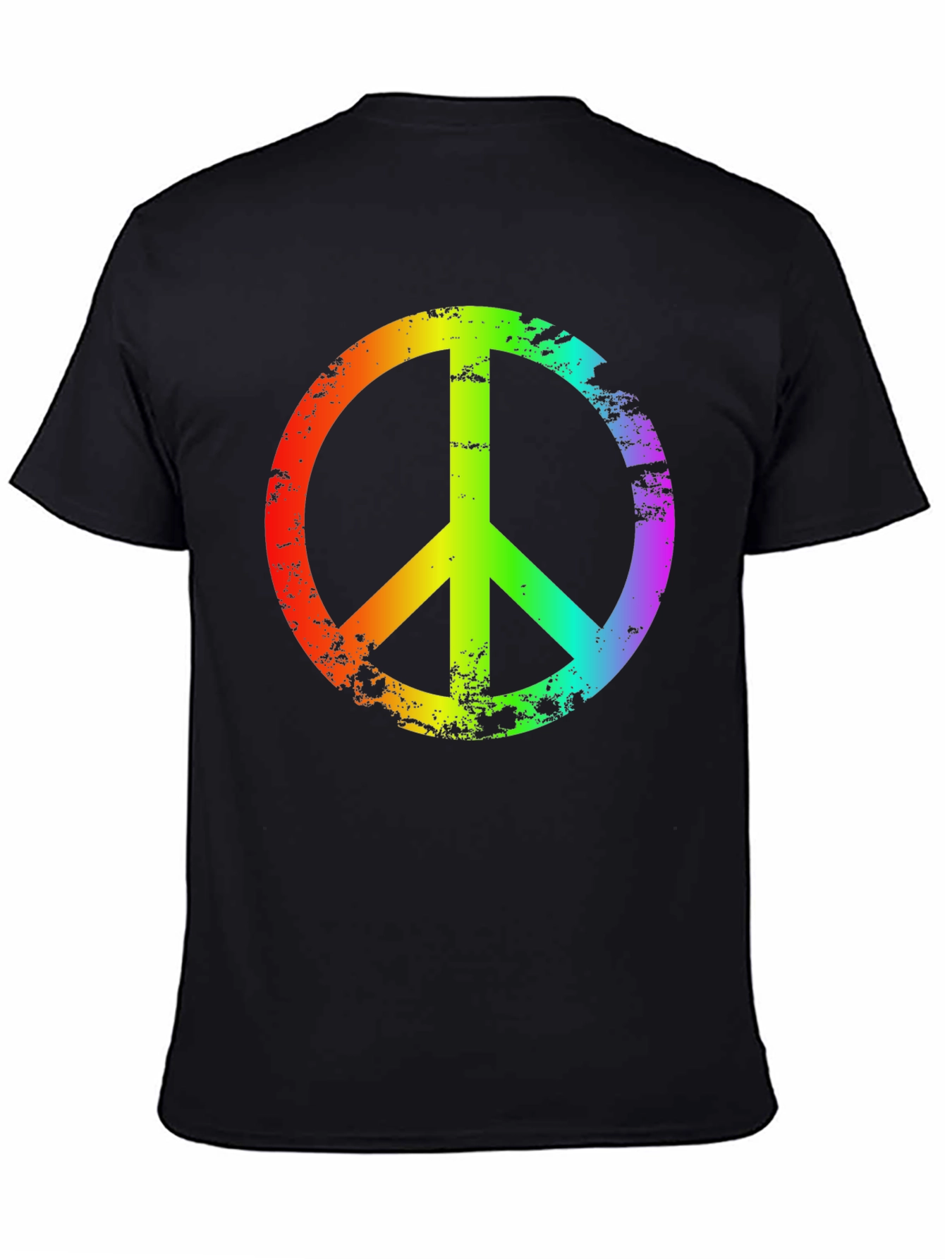 Rainbow Peace Sign T-Shirt - Black Casual Tee