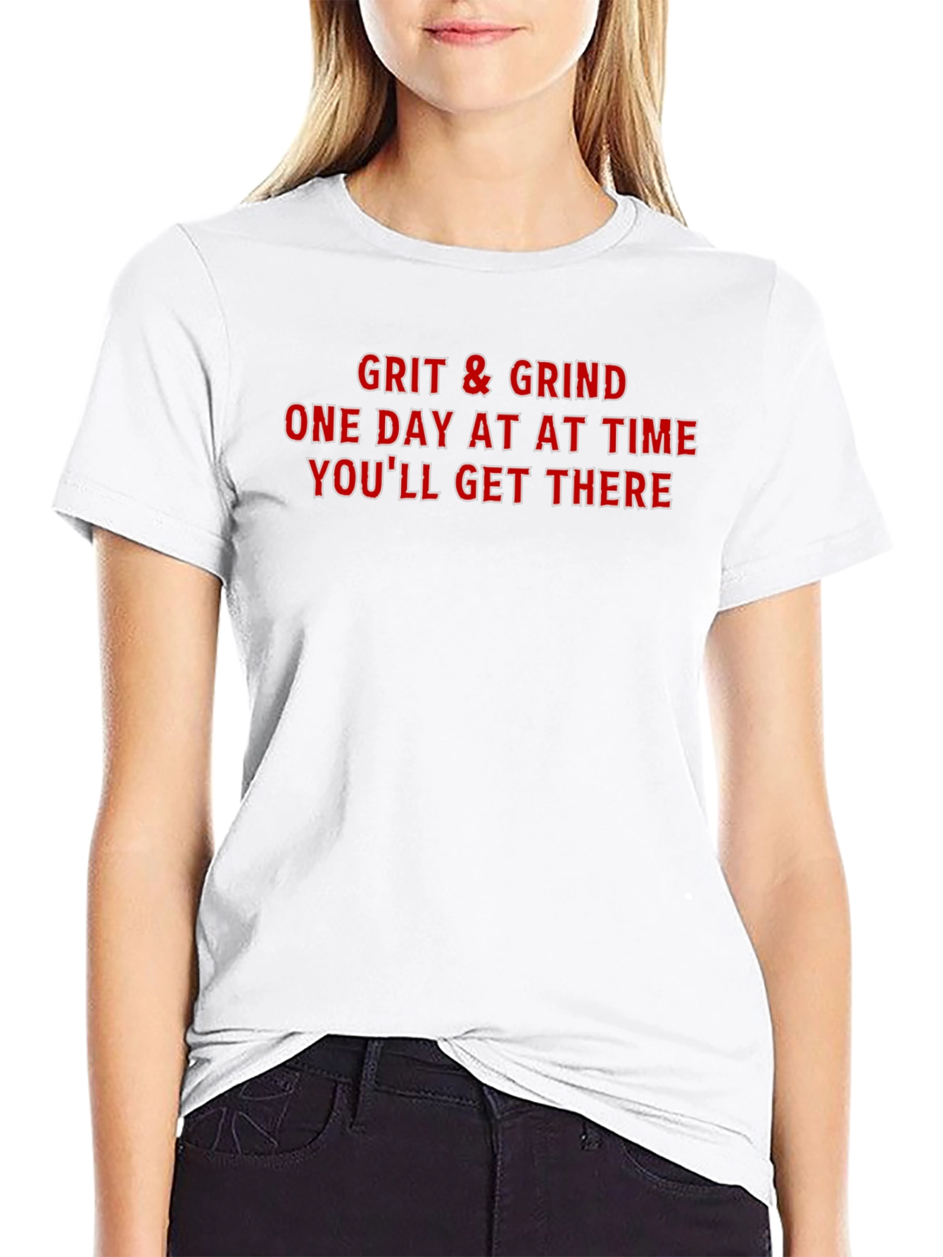 Grit & Grind Motivational Graphic Tee - Black