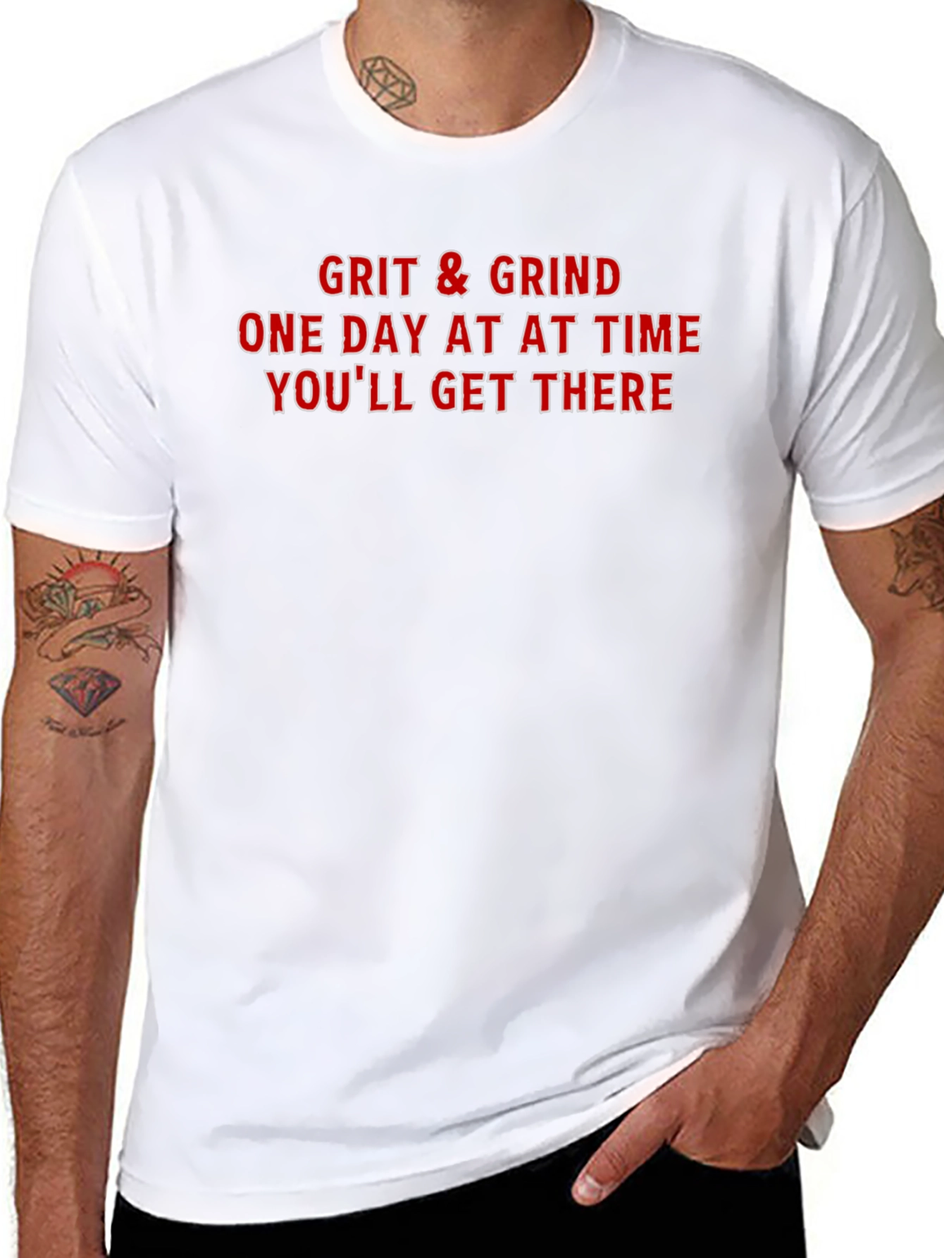 Grit & Grind Motivational Graphic Tee - Black