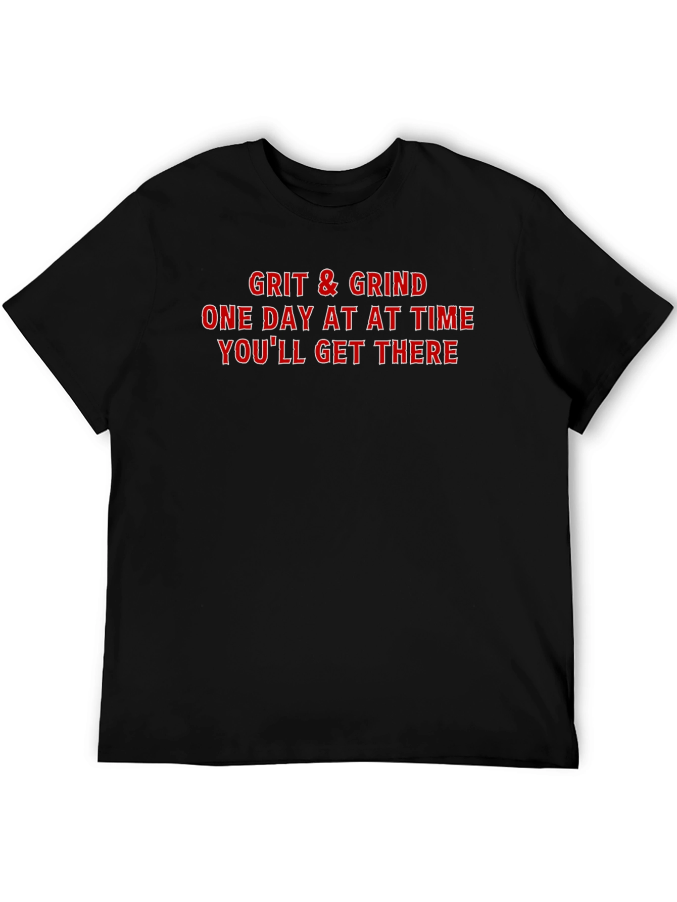 Grit & Grind Motivational Graphic Tee - Black