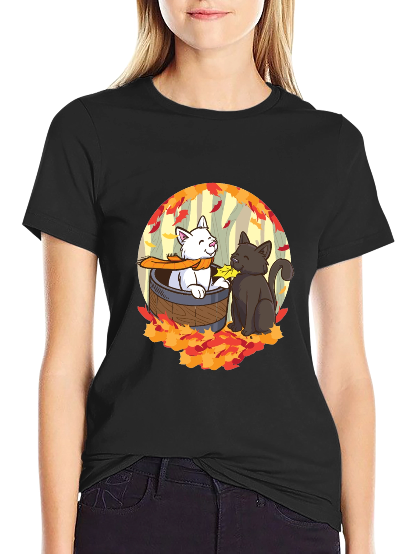 Autumn Cats T-Shirt - Cute Fall Design