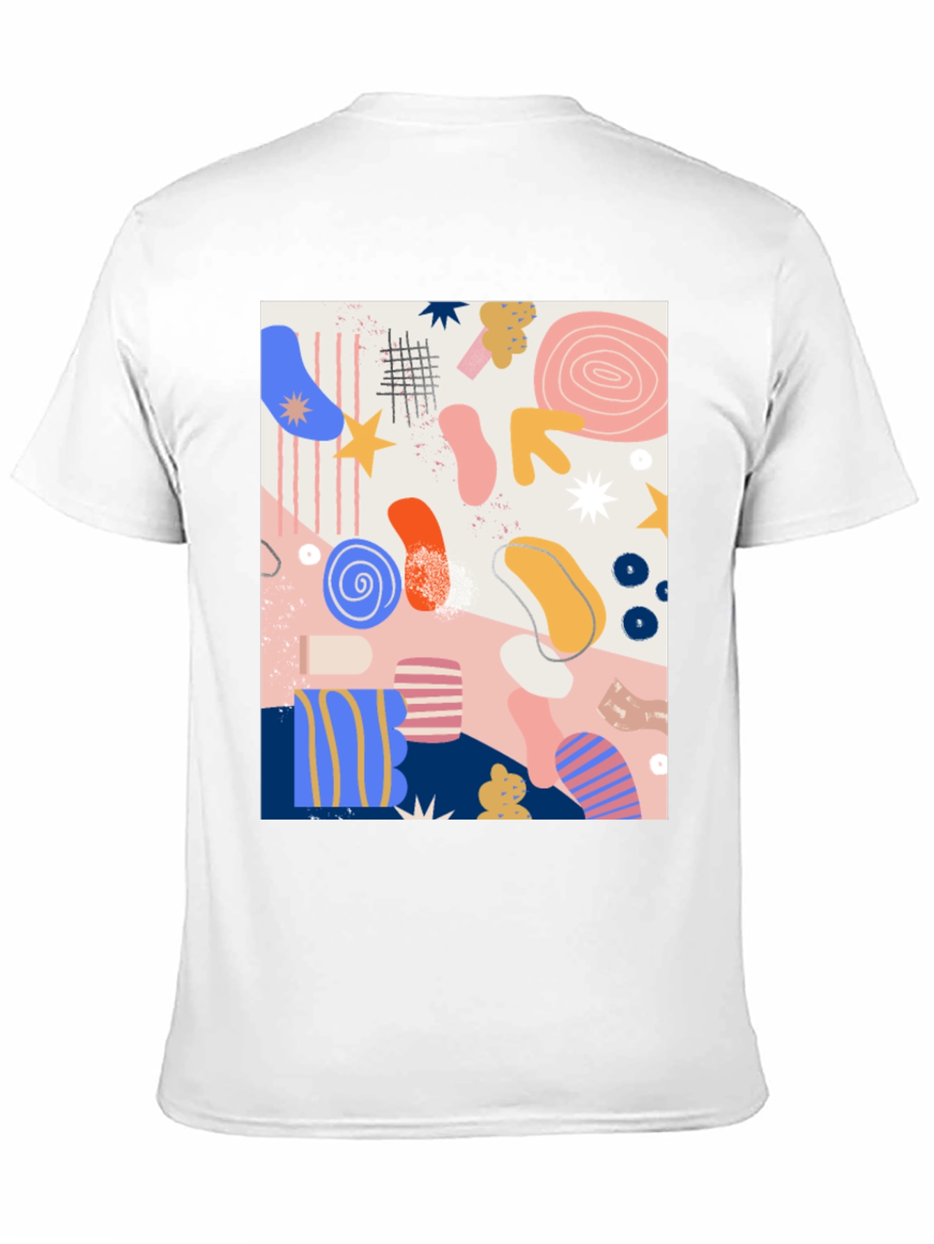Abstract Art Print Black Crew Neck T-Shirt
