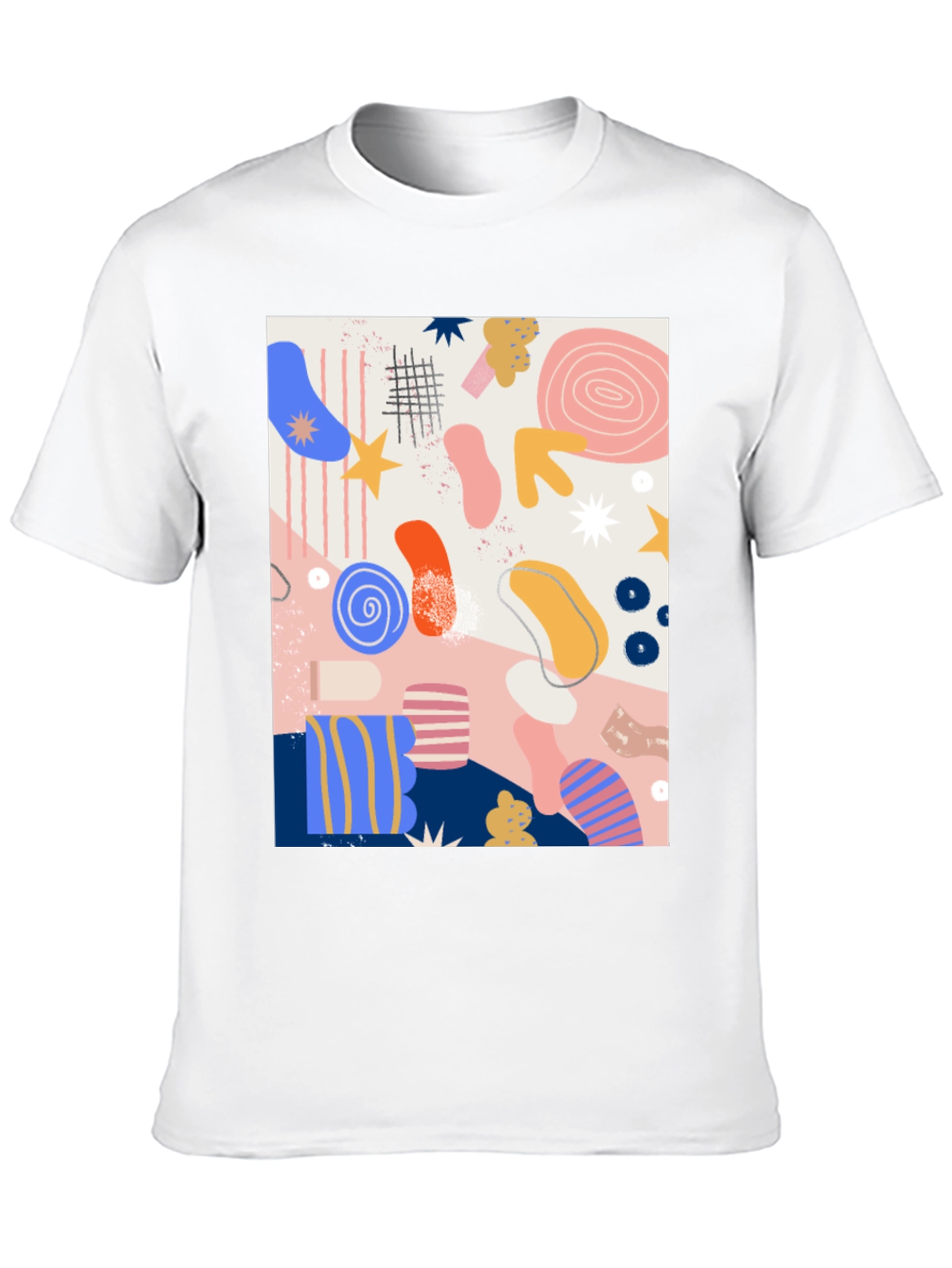 Abstract Art Print Black Crew Neck T-Shirt