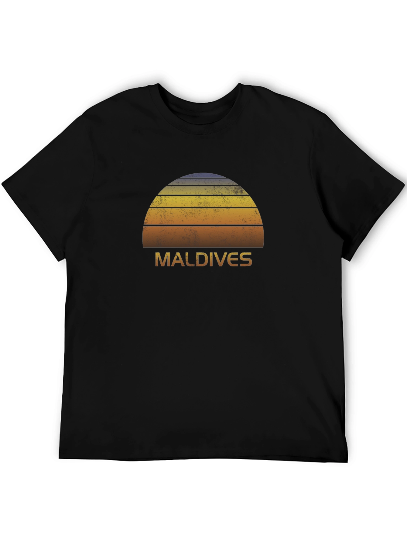 Maldives Sunset Graphic Tee - Retro Island Vibes