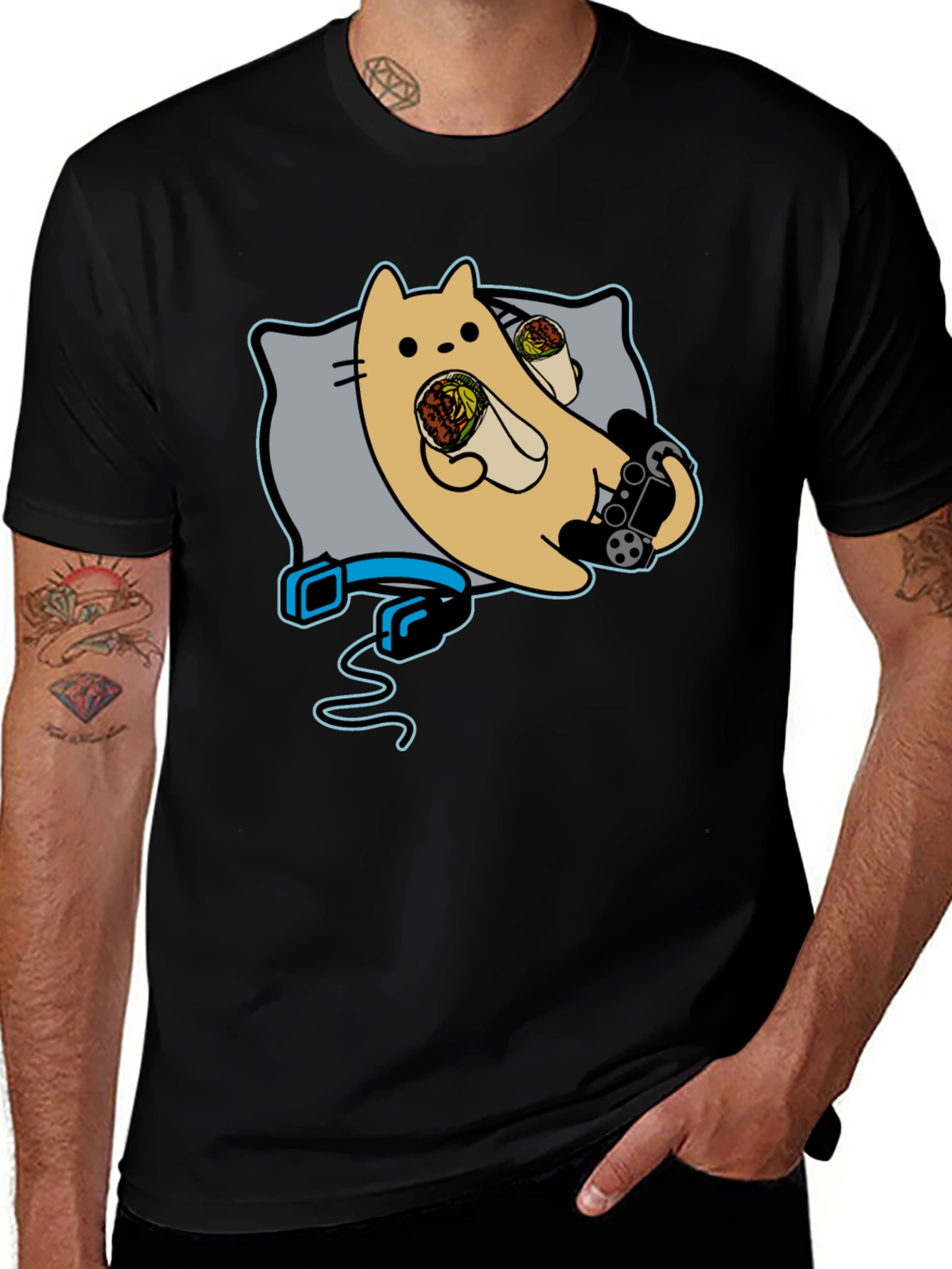 Gaming Cat Burrito T-Shirt