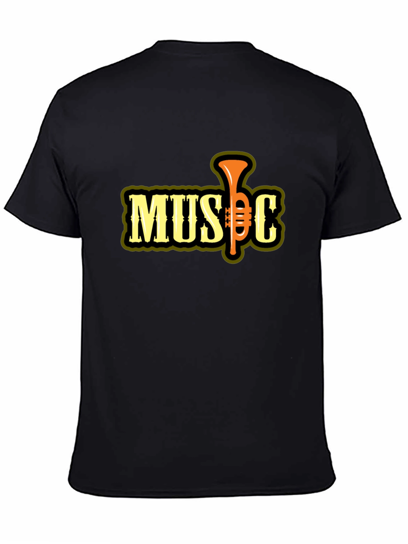 Music Trumpet Graphic T-Shirt - Black