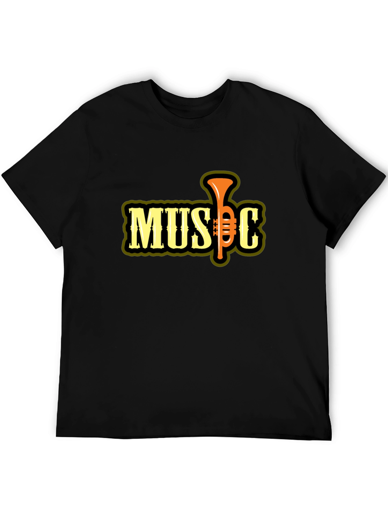 Music Trumpet Graphic T-Shirt - Black