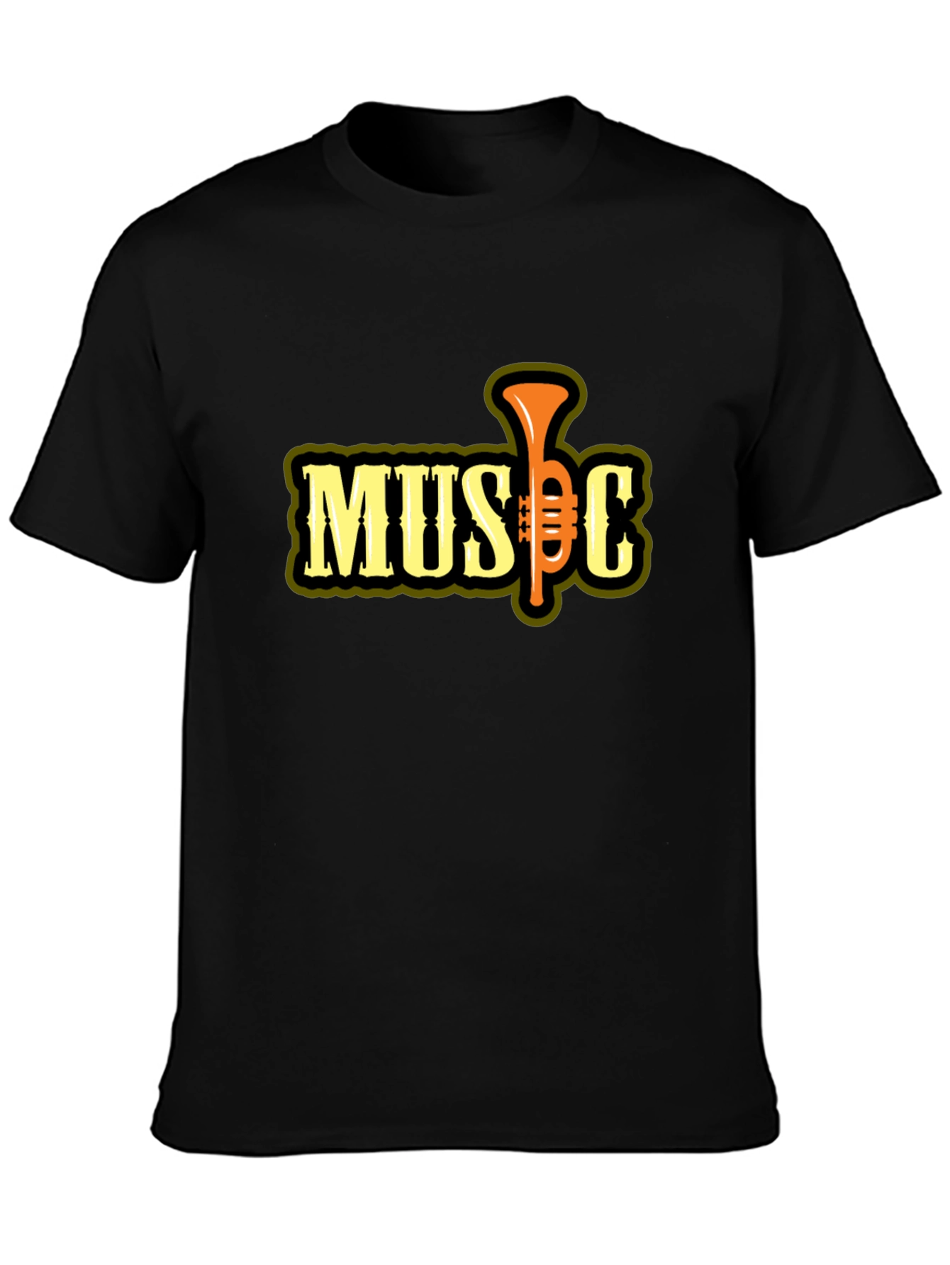 Music Trumpet Graphic T-Shirt - Black