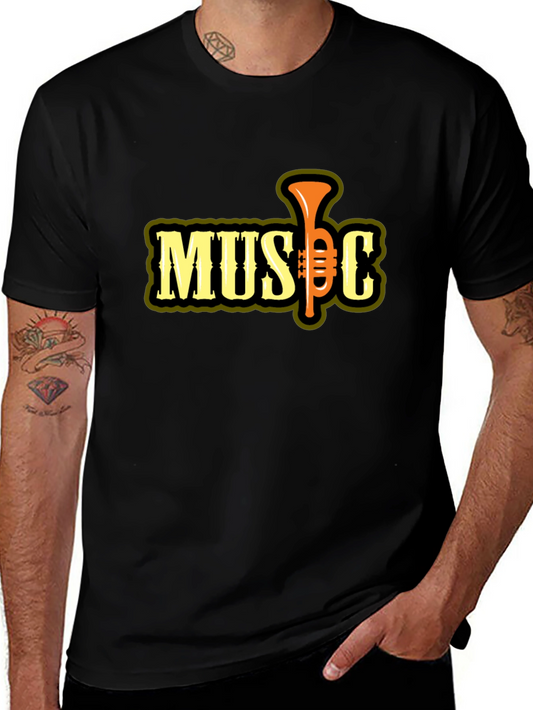 Music Trumpet Graphic T-Shirt - Black