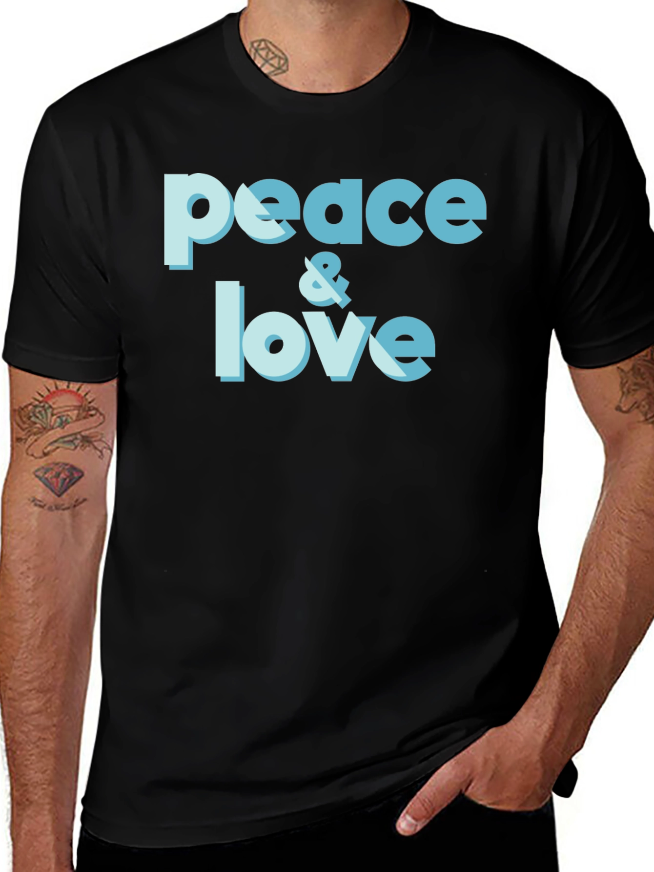 Peace & Love Graphic T-Shirt - Trendy Casual Tee