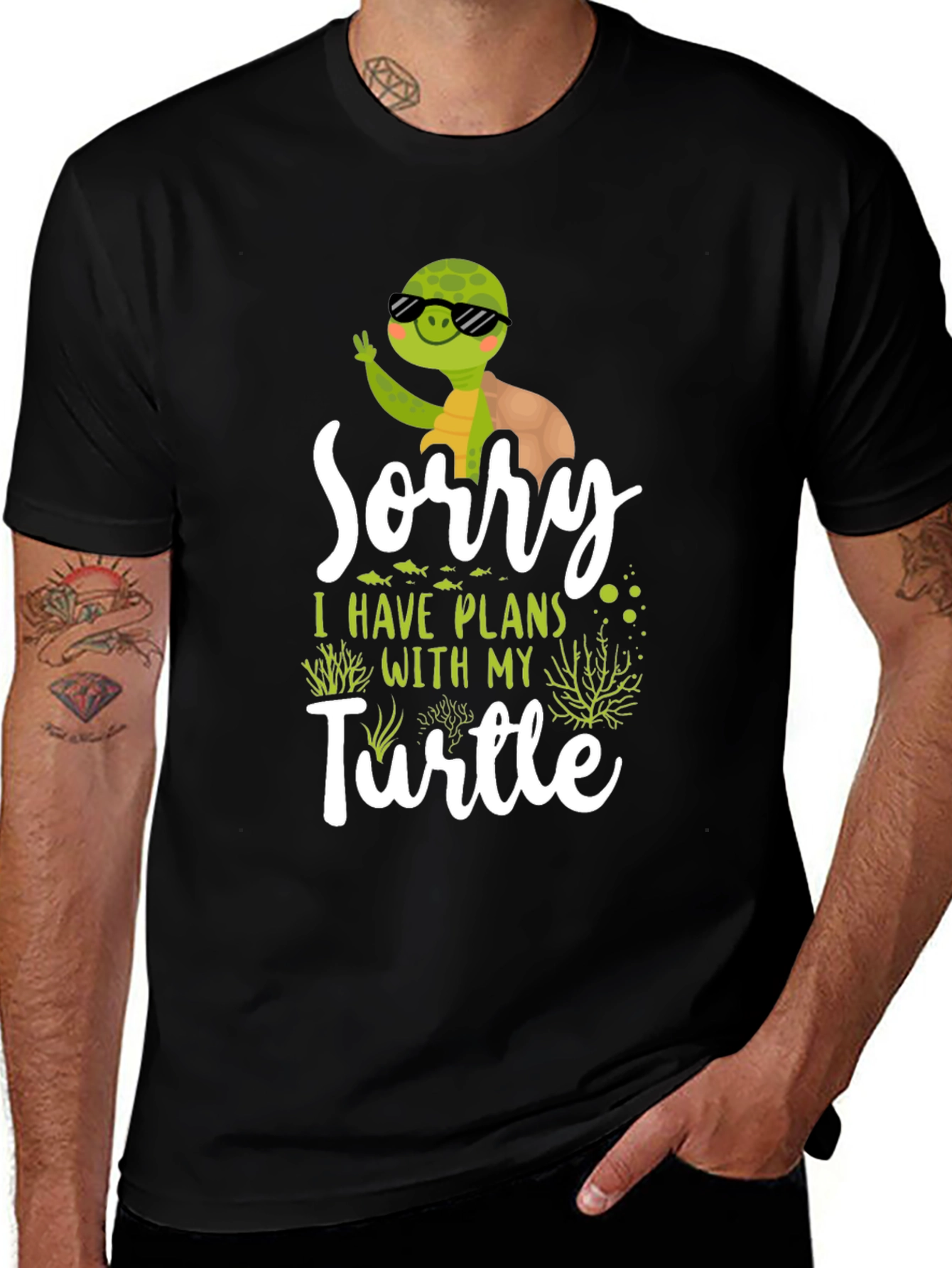 Funny Turtle Plans Graphic T-Shirt