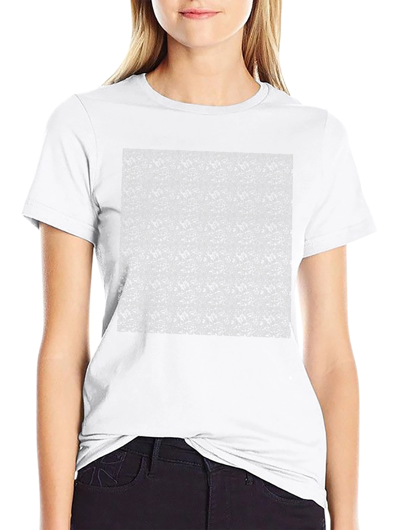 Abstract Print Black Crew Neck T-Shirt