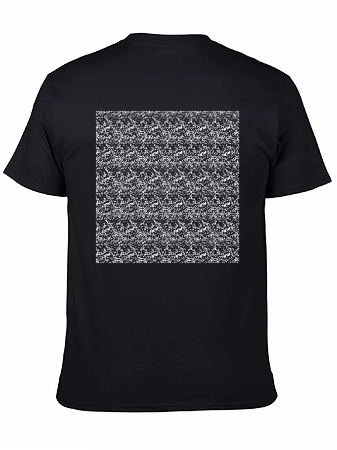 Abstract Print Black Crew Neck T-Shirt