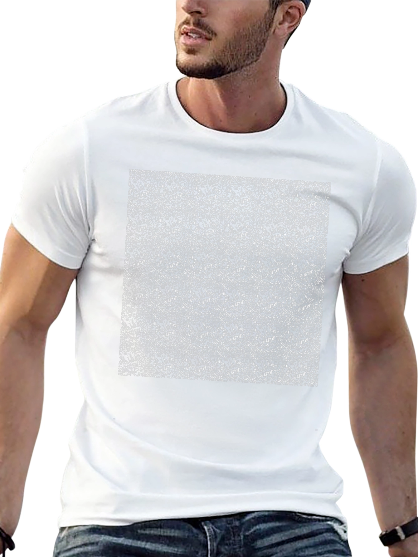 Abstract Print Black Crew Neck T-Shirt