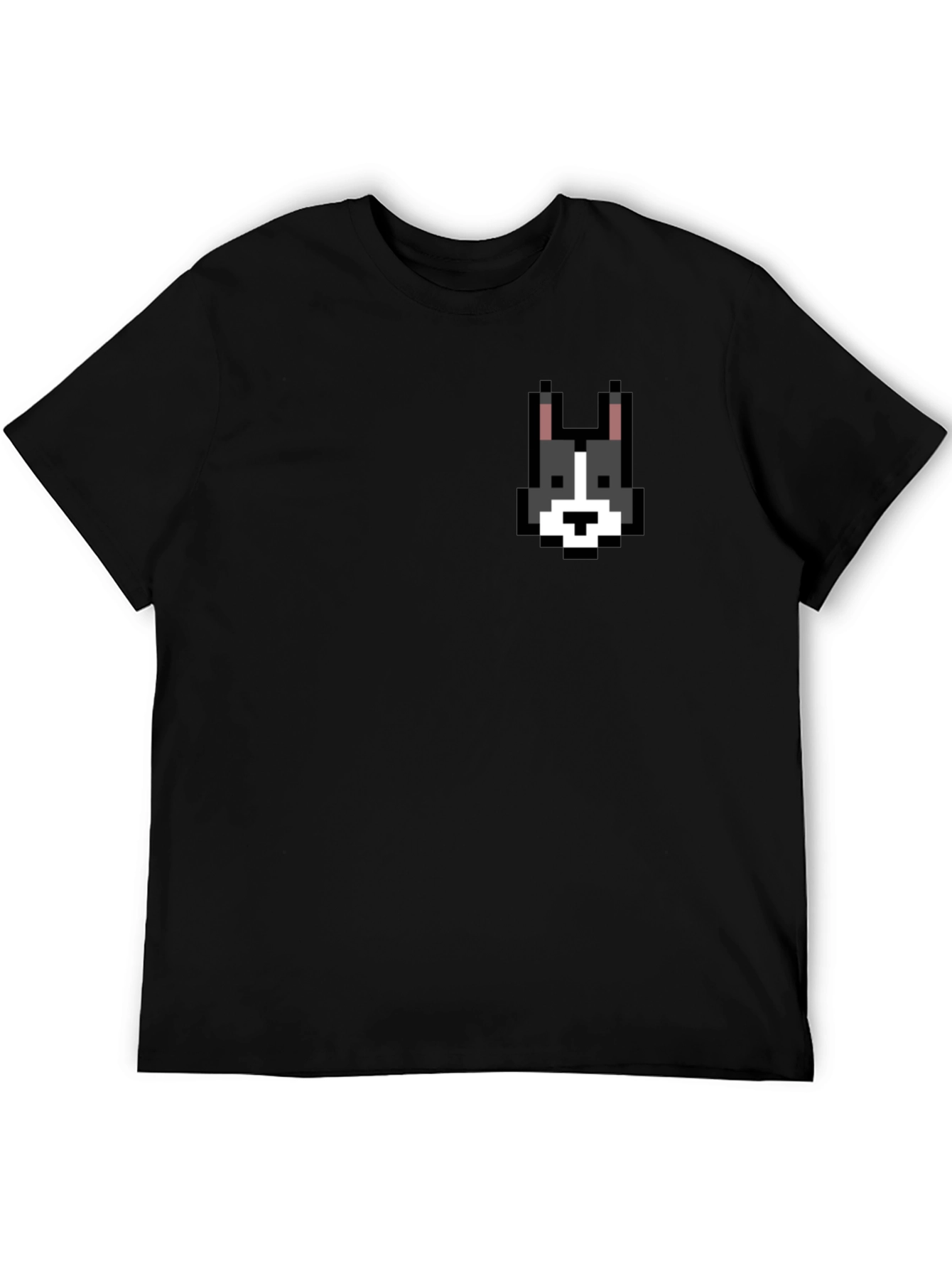 Pixel Dog T-Shirt - Black Cotton Tee