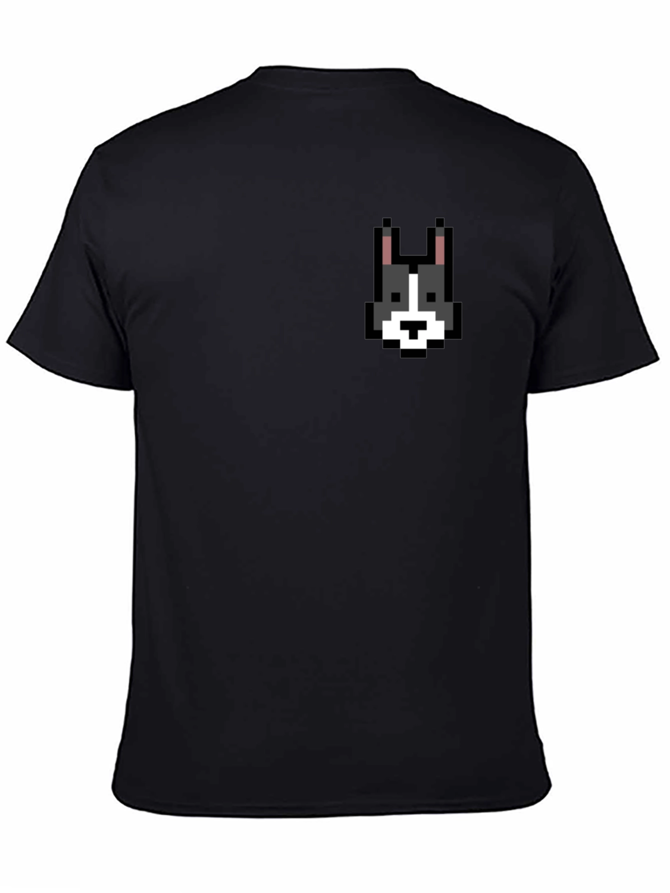 Pixel Dog T-Shirt - Black Cotton Tee