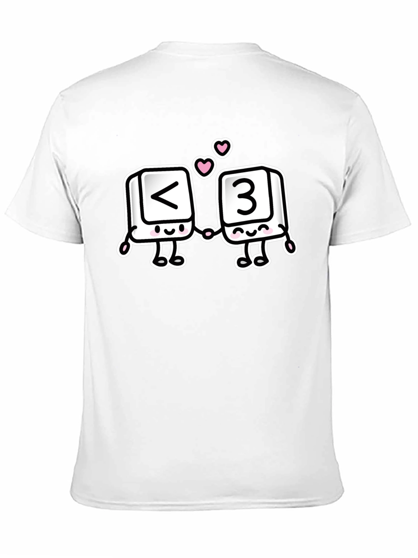 Black T-Shirt with <3 Cartoon Design
