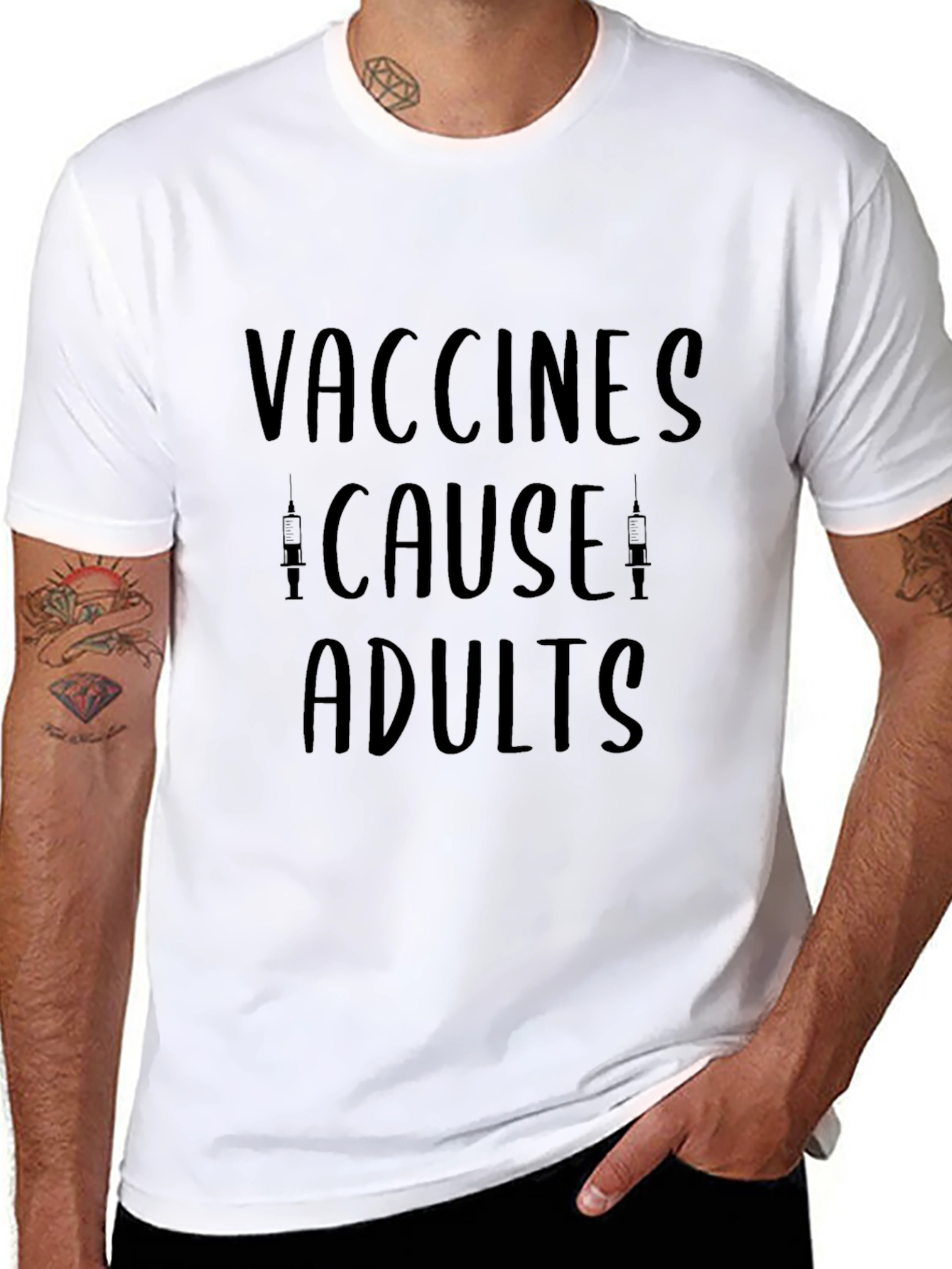 Vaccines Cause Adults Graphic Tee
