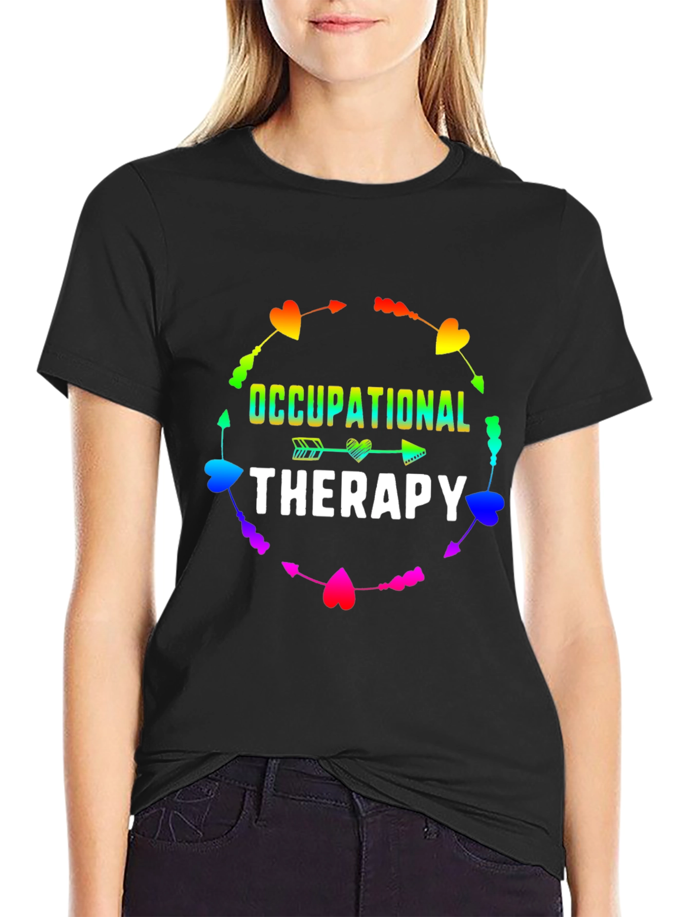 Occupational Therapy Rainbow Heart Arrow T-Shirt